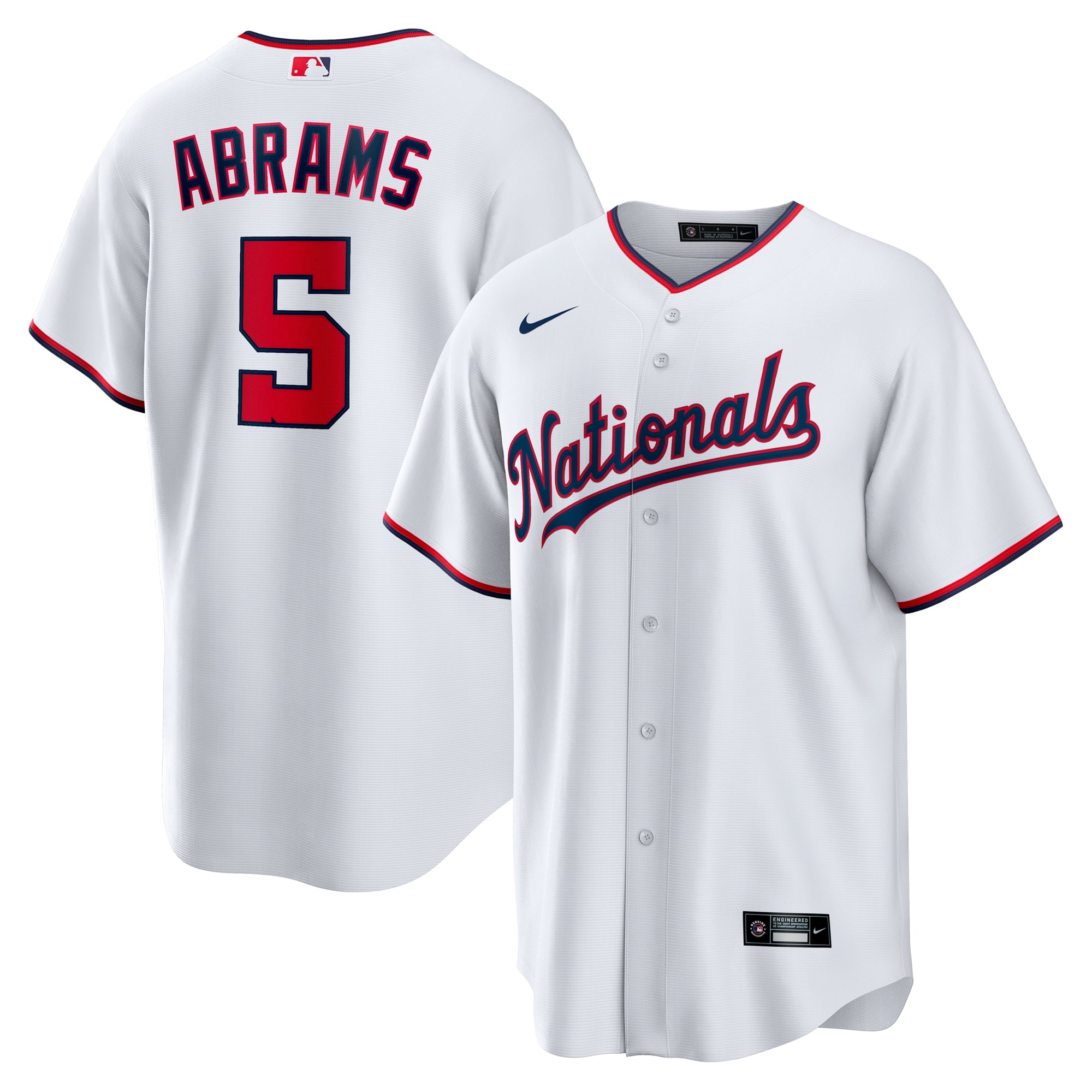 CJ Abrams Washington Nationals Youth Home Player Jersey - White - Image 2