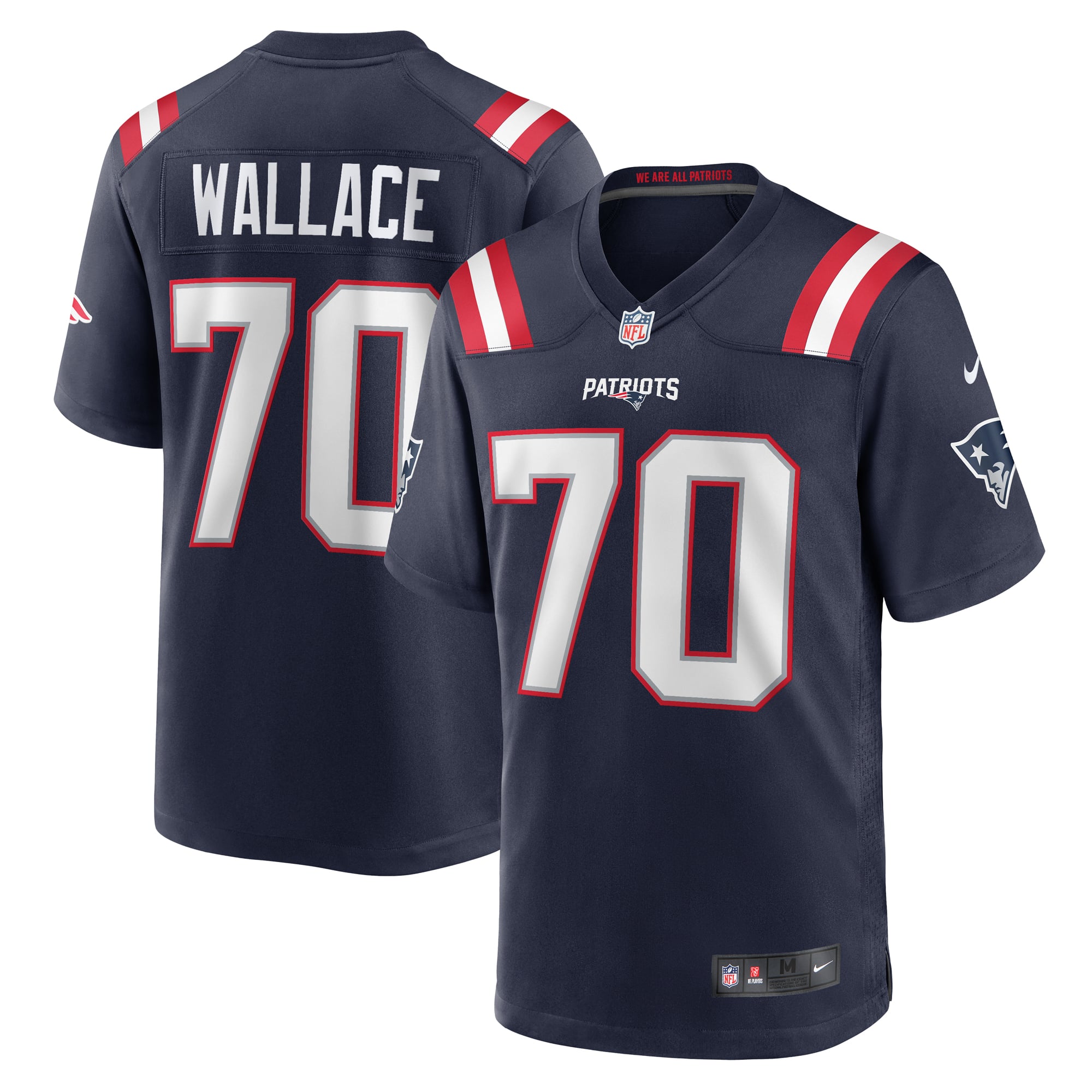 Caedan Wallace New England Patriots Game Jersey - Navy - Image 2