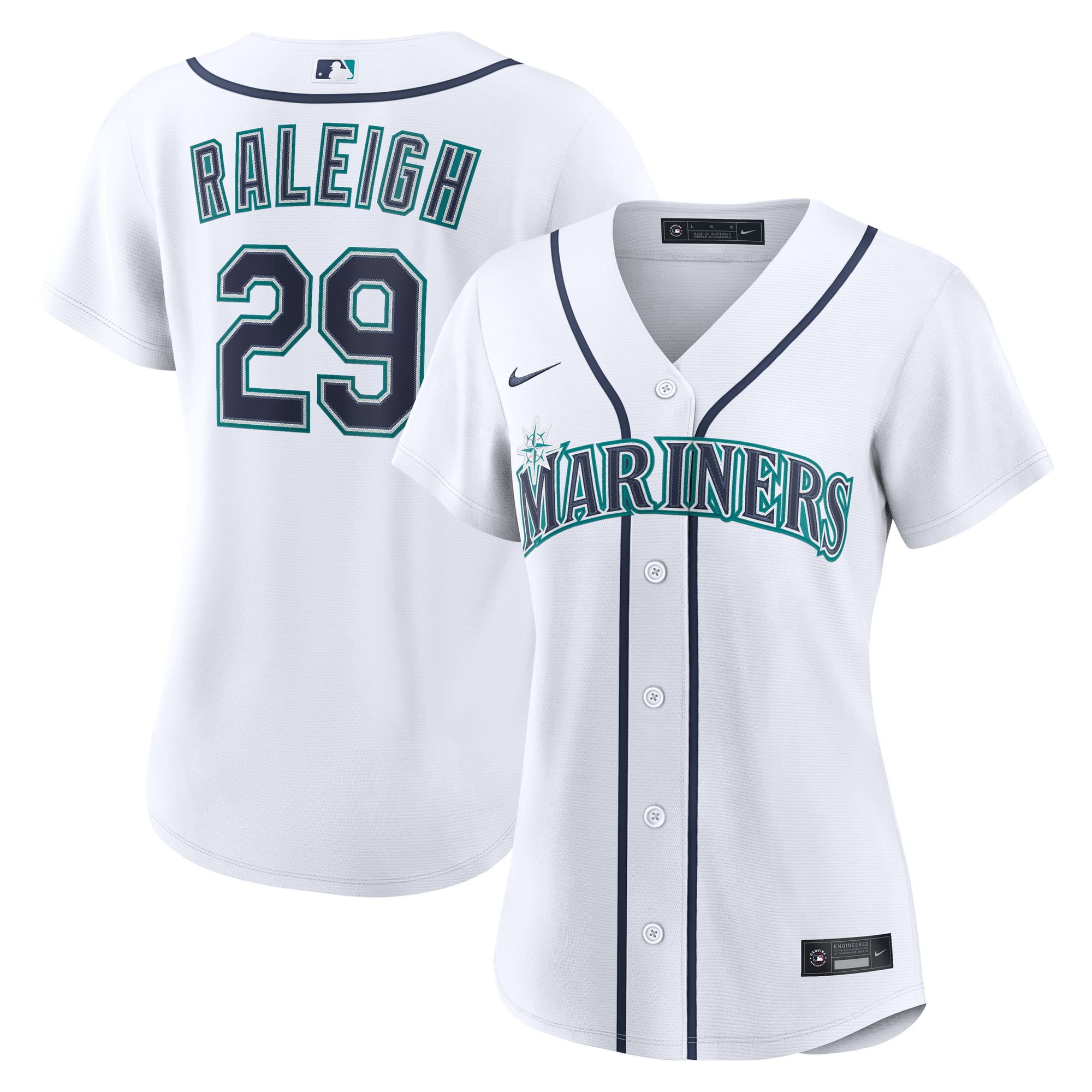 Cal Raleigh Seattle Mariners Women's Home Jersey - White - Image 2