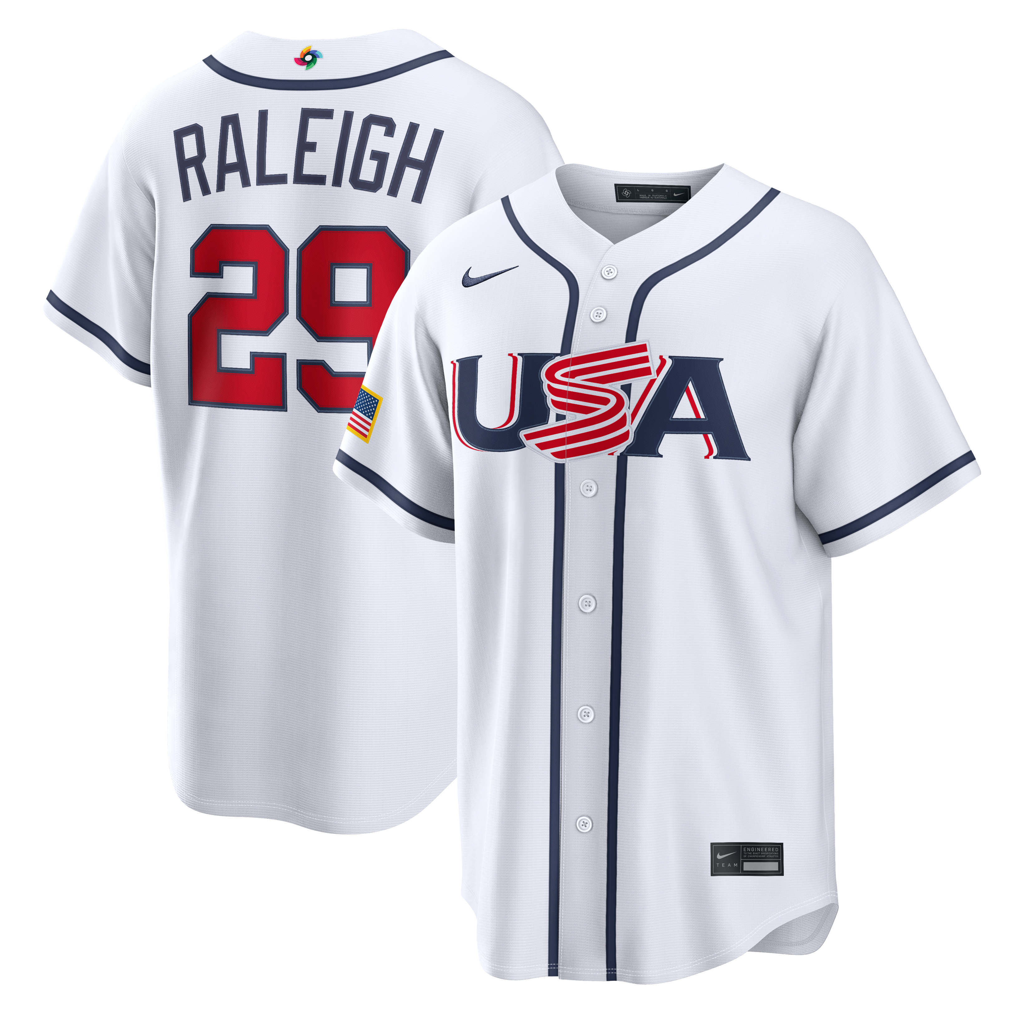 Cal Raleigh USA Baseball 2026 World Baseball Classic Home Stadium Jersey - White
