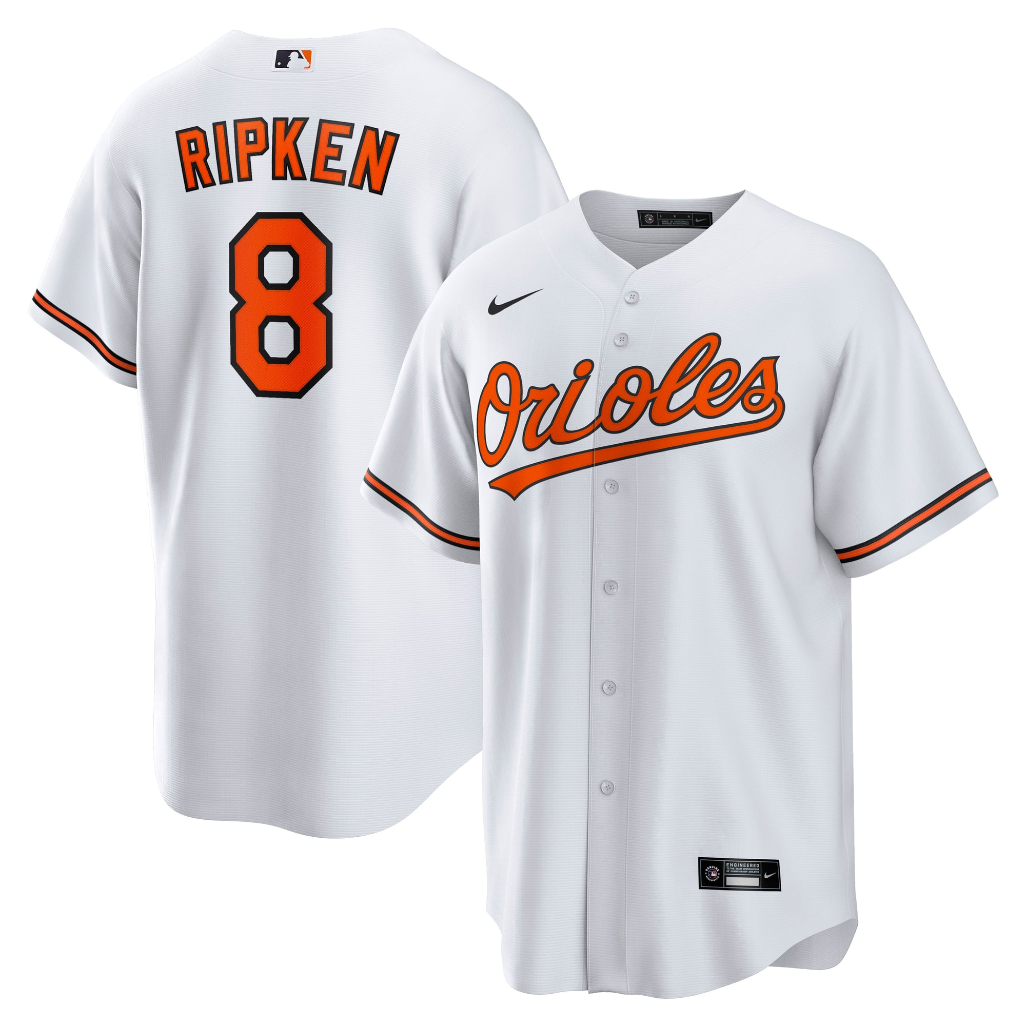 Cal Ripken Jr. Baltimore Orioles Throwback Player Jersey - White - Image 2