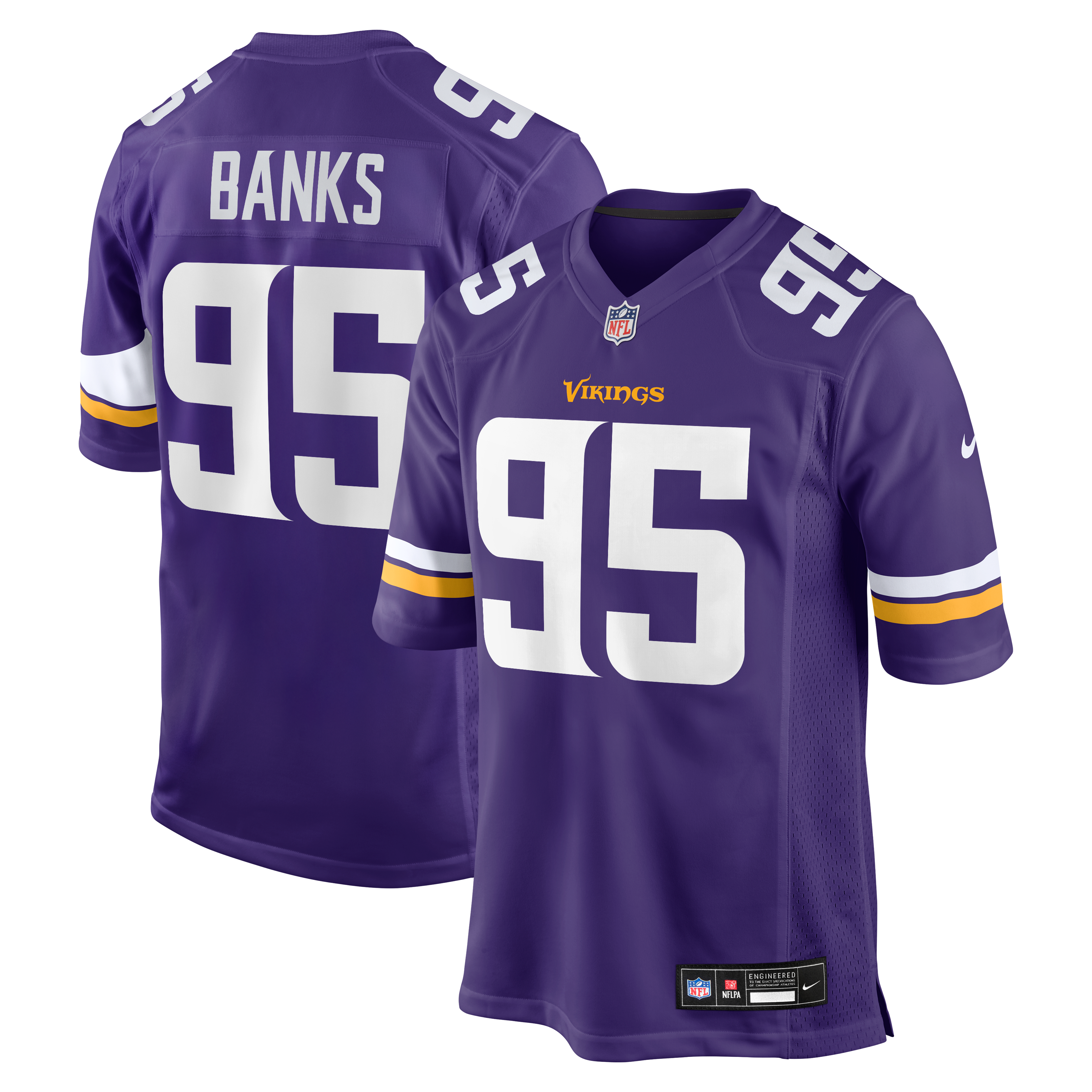 Caleb Banks Minnesota Vikings 2026 Draft First Round Pick No. 18 Team Game Jersey - Purple - Image 2