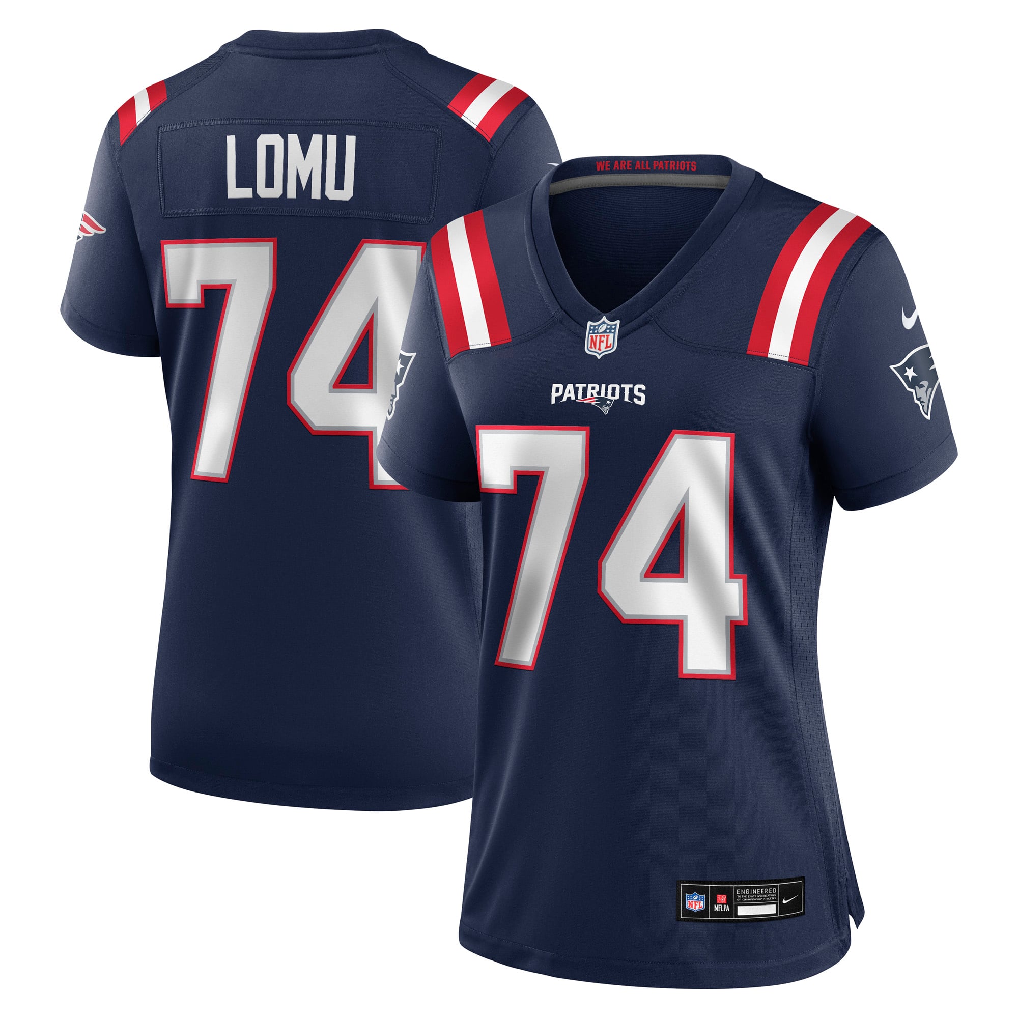 Caleb Lomu New England Patriots Women's Team Game Jersey - Navy