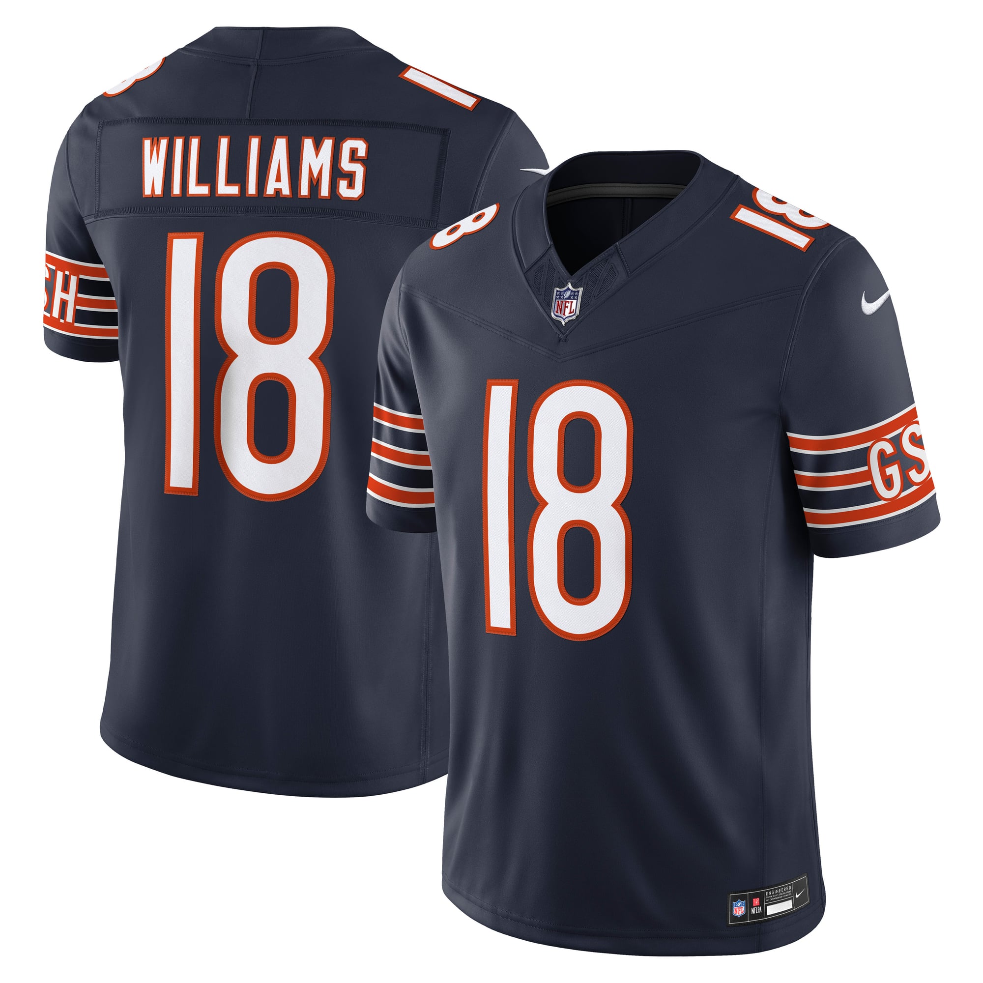 Caleb Williams Chicago Bears Alternate Vapor F.U.S.E. Stitched Limited Jersey - Navy