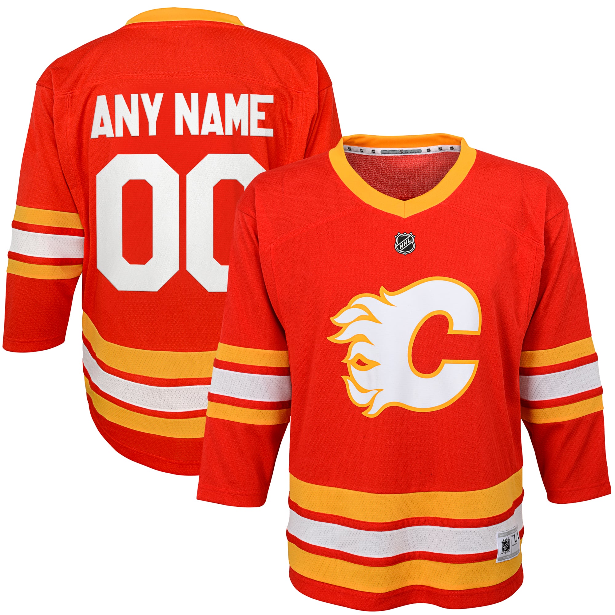 Calgary Flames Youth Home Custom Jersey - Red - Image 2