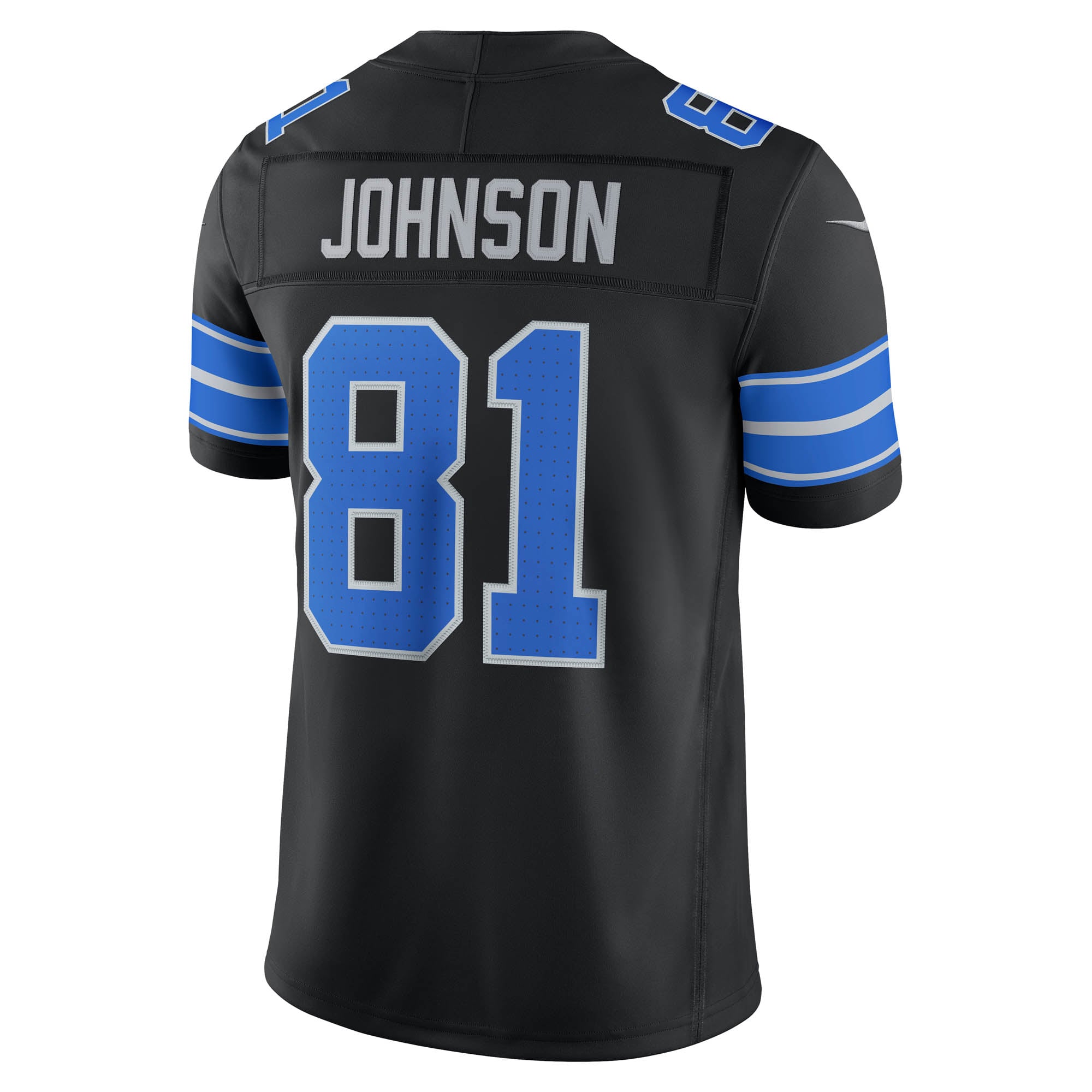 Calvin Johnson Detroit Lions Alternate Vapor F.U.S.E. Stitched Retired Limited Jersey - Black - Image 4
