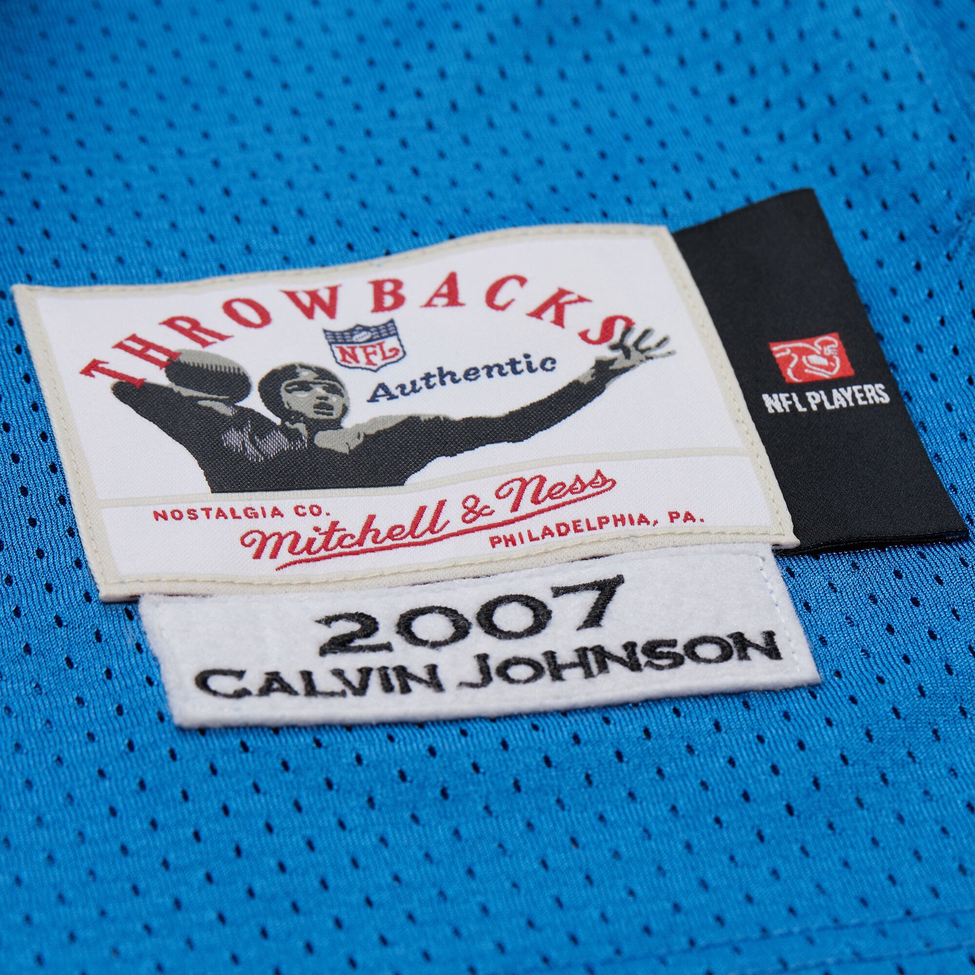 Calvin Johnson Detroit Lions 2007 Throwback Retired Player Jersey - Blue - Image 8