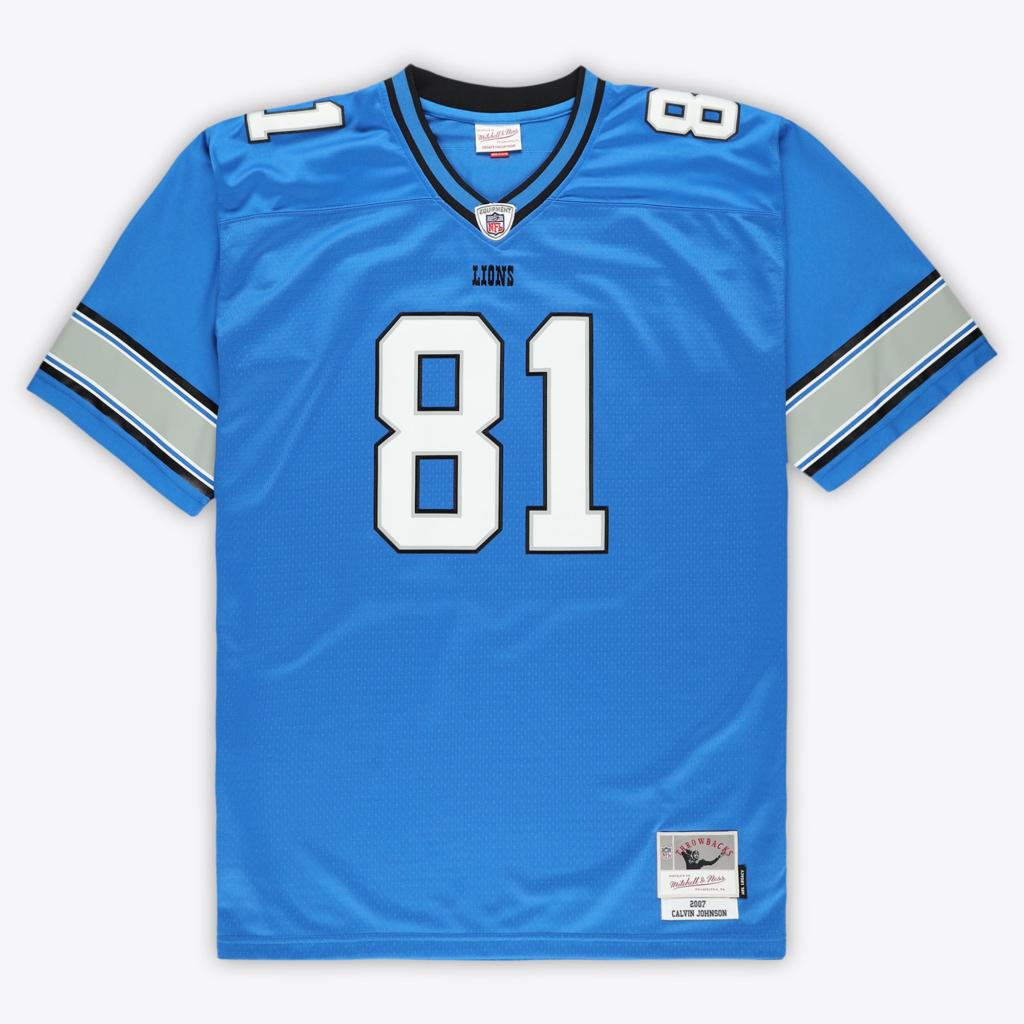 Calvin Johnson Detroit Lions Big & Tall 2007 Legacy Retired Player Jersey - Blue - Image 2