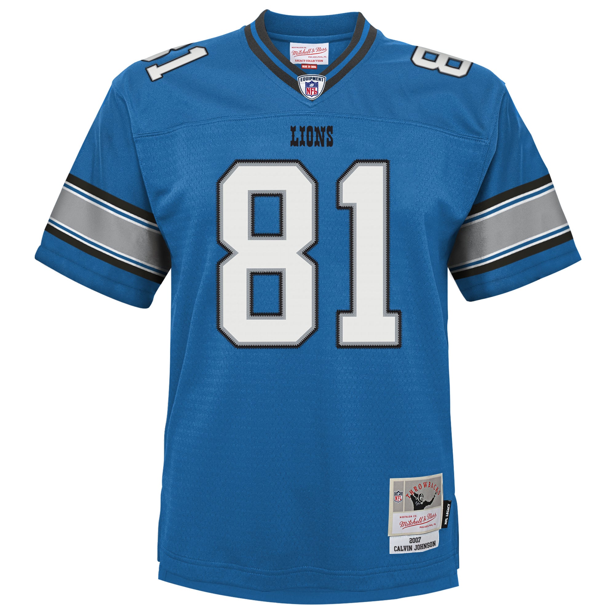 Calvin Johnson Detroit Lions Youth Legacy Jersey - Blue - Image 3