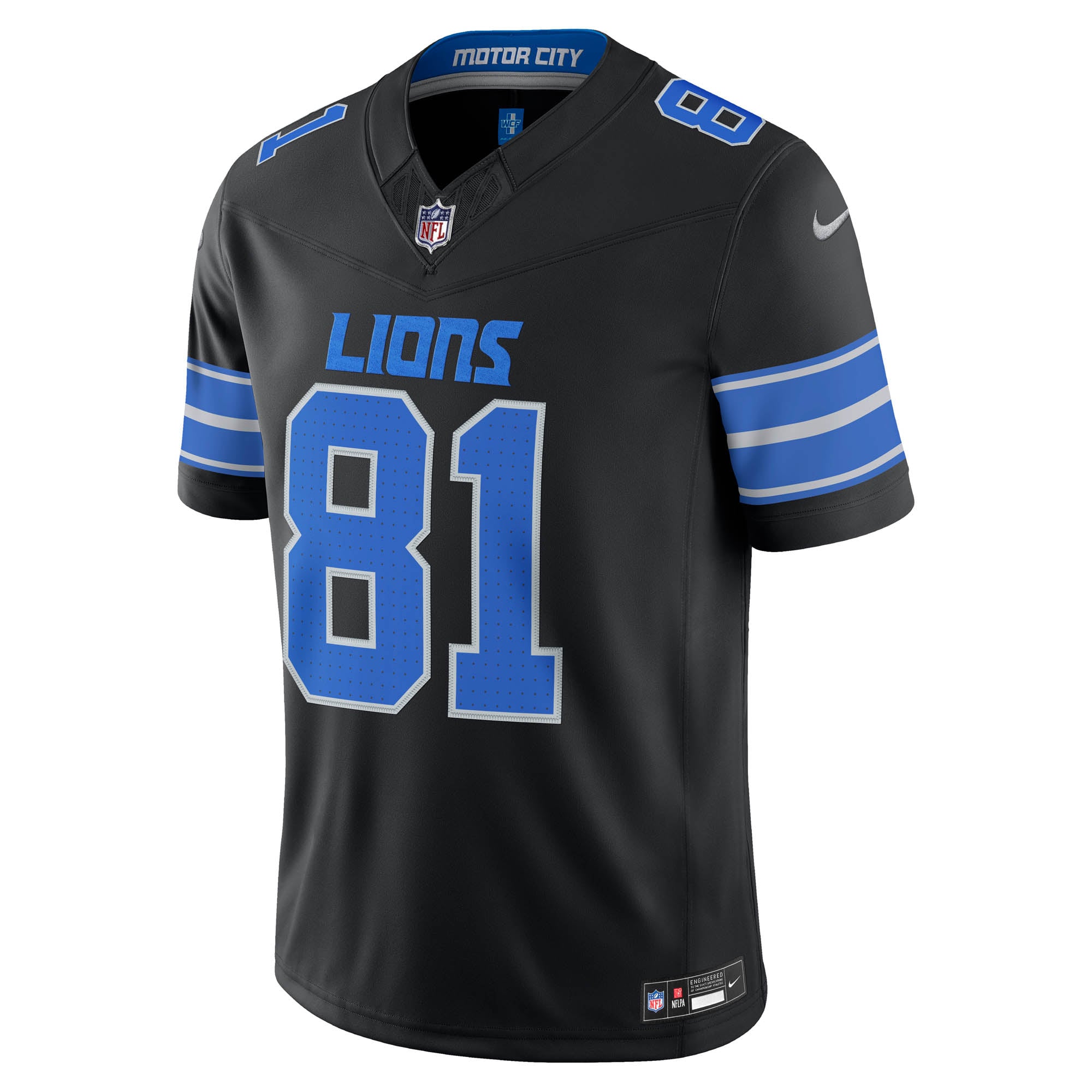 Calvin Johnson Detroit Lions Vapor F.U.S.E. Stitched Retired Limited Jersey - Black - Image 3