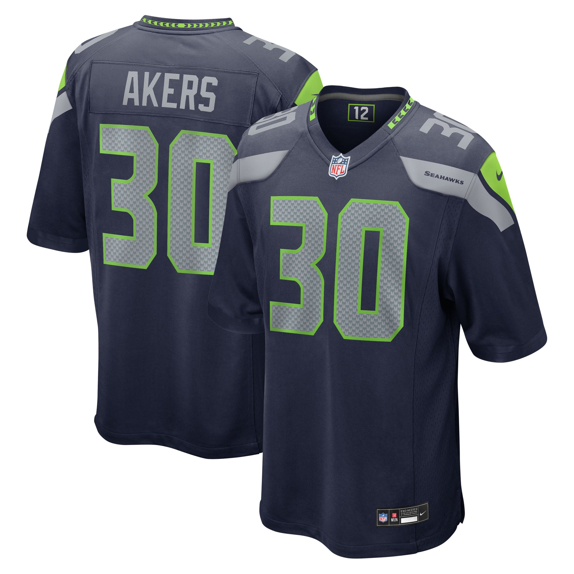 Cam Akers Seattle Seahawks Team Game Jersey - College Navy - Image 2
