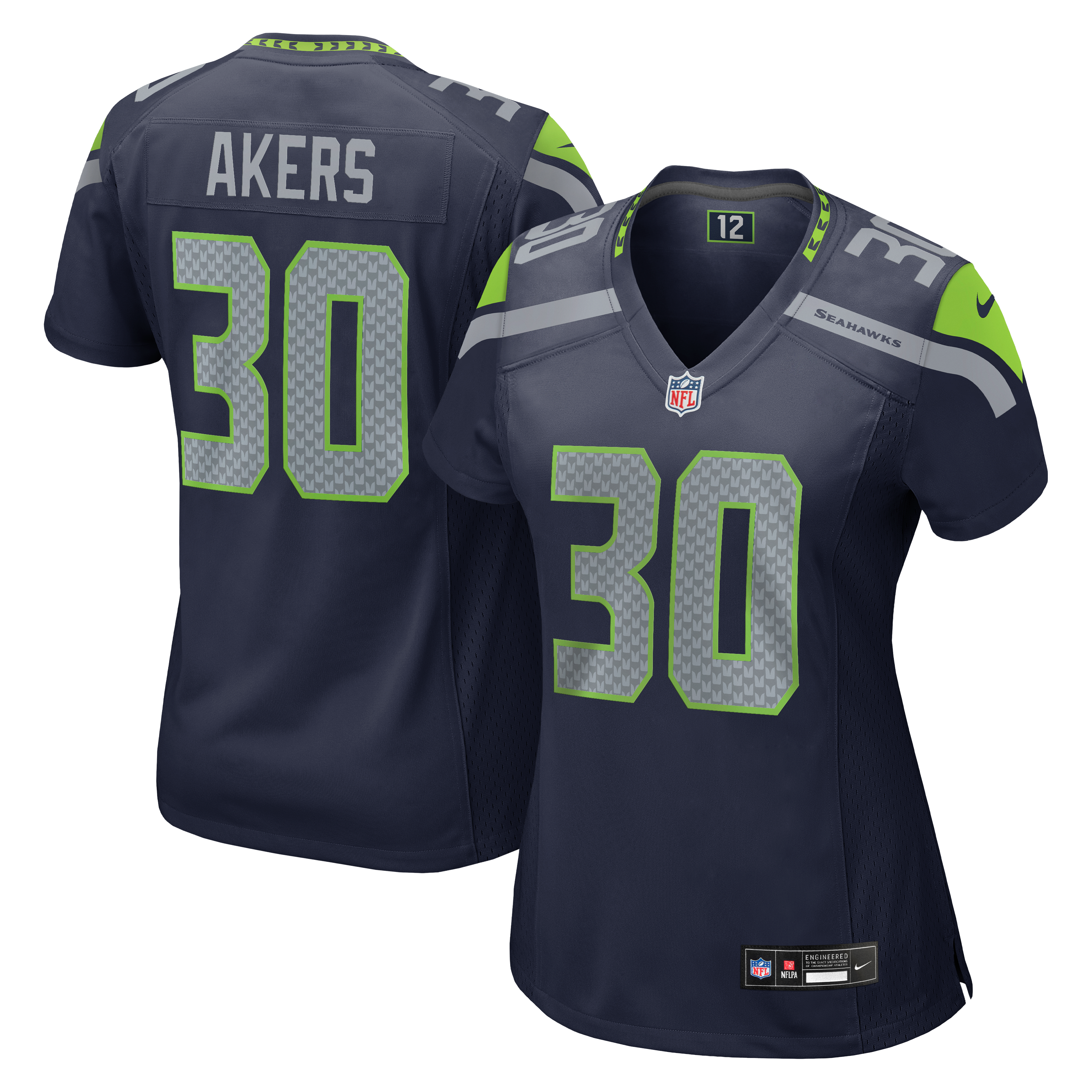 Cam Akers Seattle Seahawks Women's Team Game Jersey - College Navy - Image 2