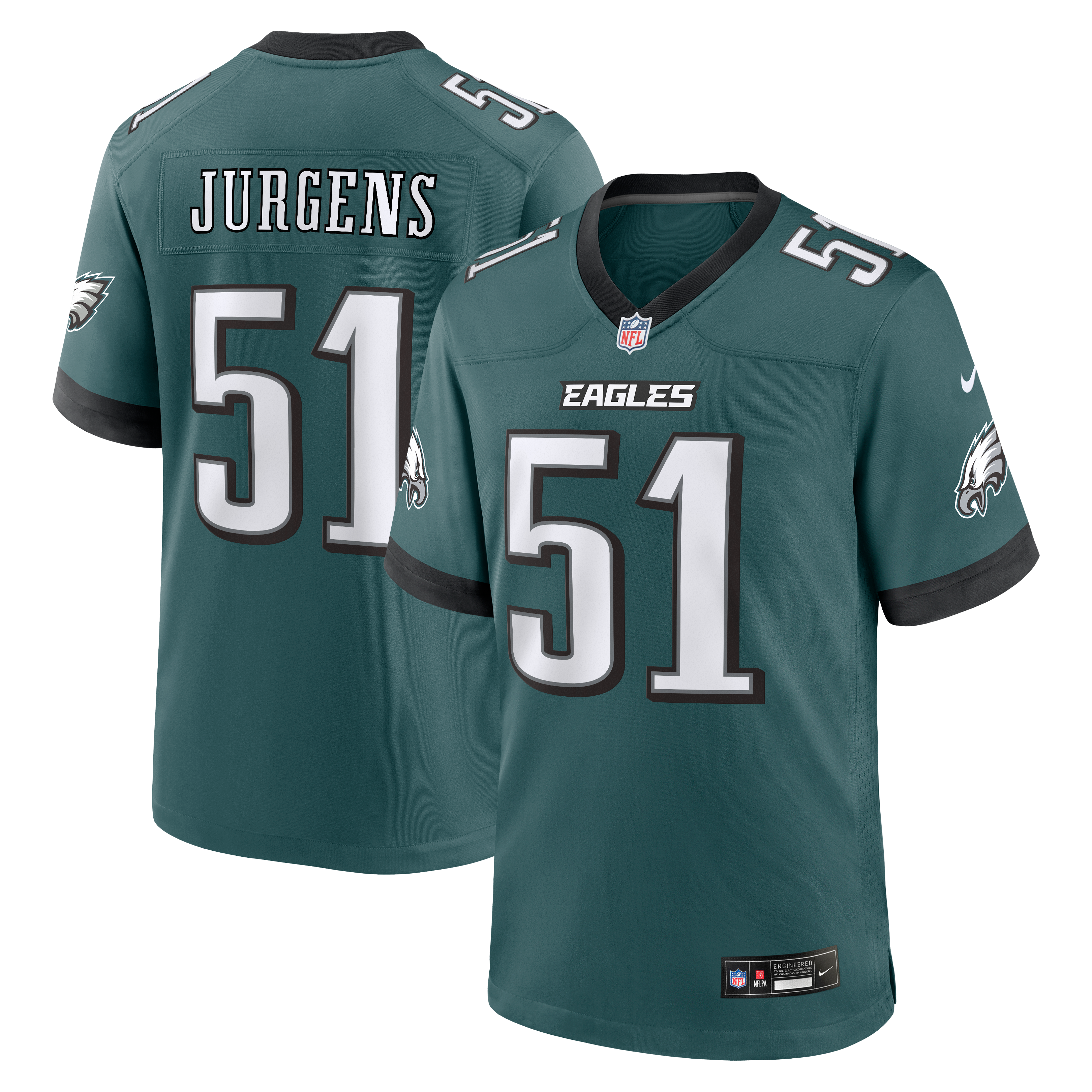 Cam Jurgens Philadelphia Eagles Team Game Jersey - Midnight Green - Image 2
