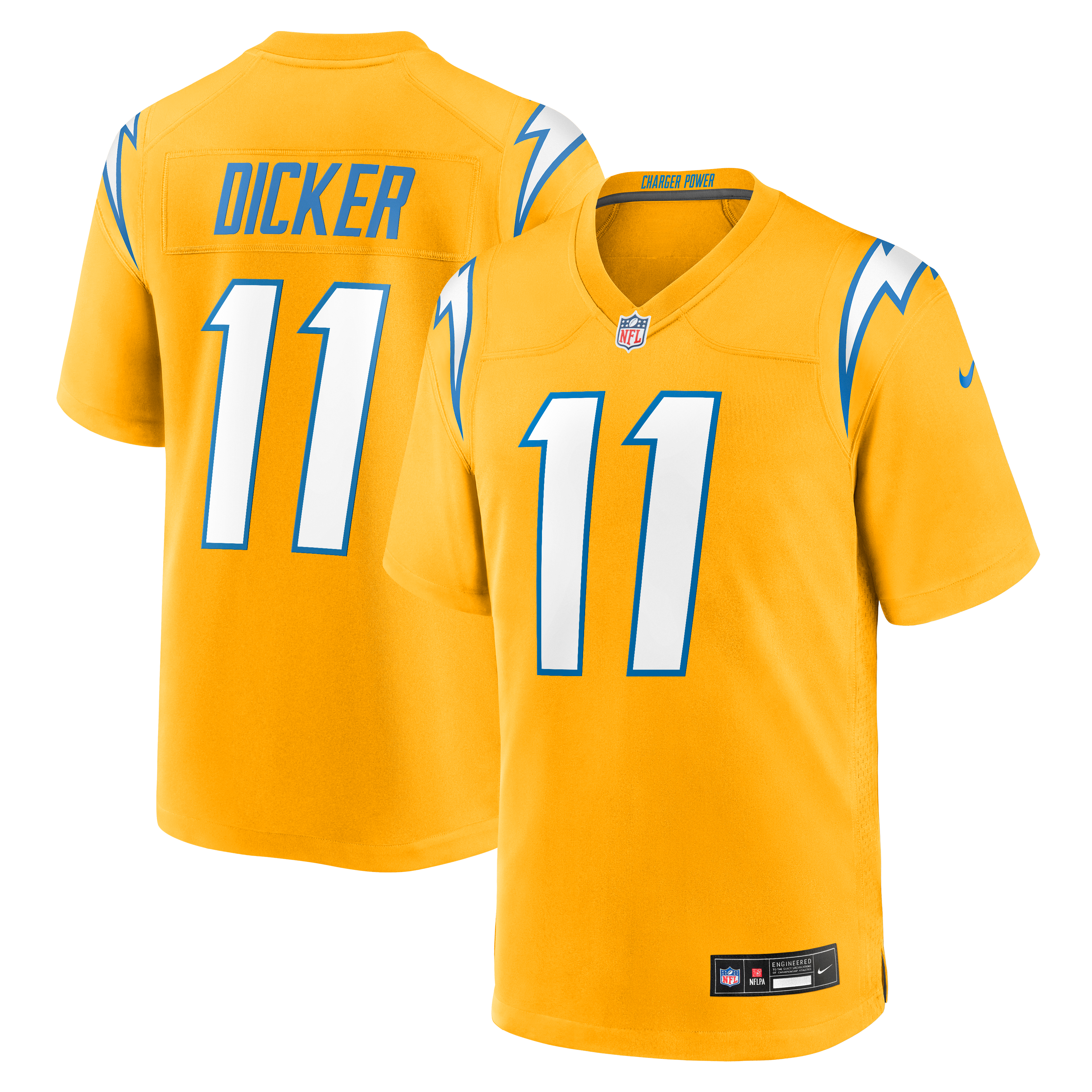 Cameron Dicker Los Angeles Chargers Game Jersey - Gold - Image 2