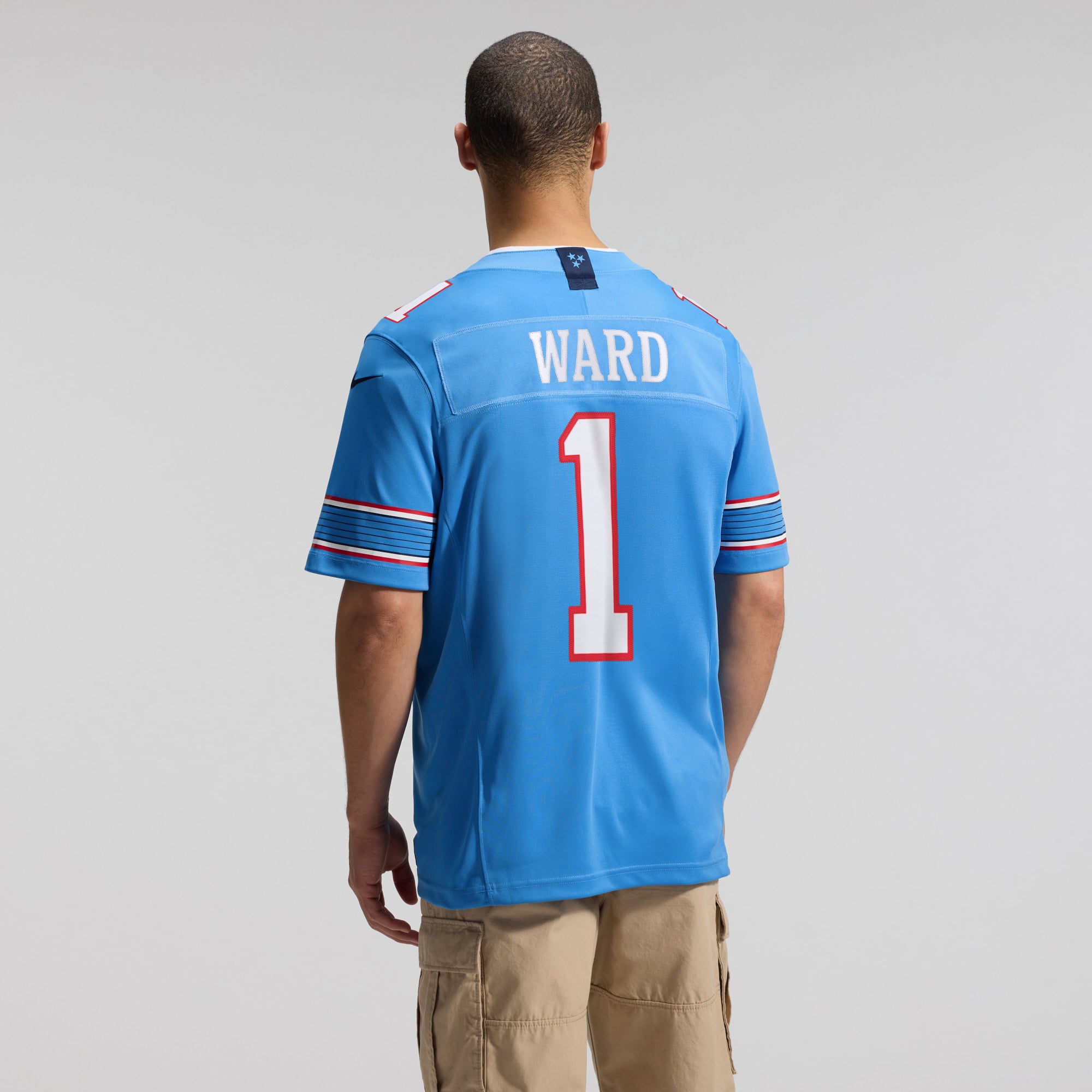 Cameron Ward Tennessee Titans Team Vapor F.U.S.E. Stitched Limited Jersey - Light Blue - Image 6