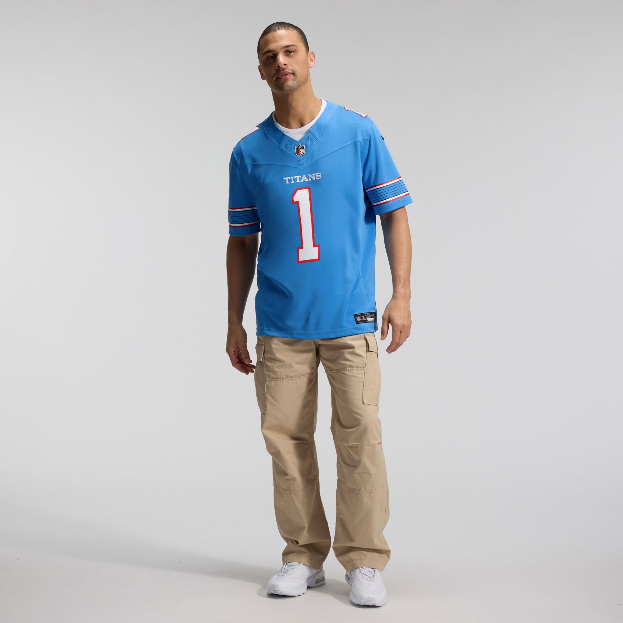 Cameron Ward Tennessee Titans Team Vapor F.U.S.E. Stitched Limited Jersey - Light Blue - Image 7
