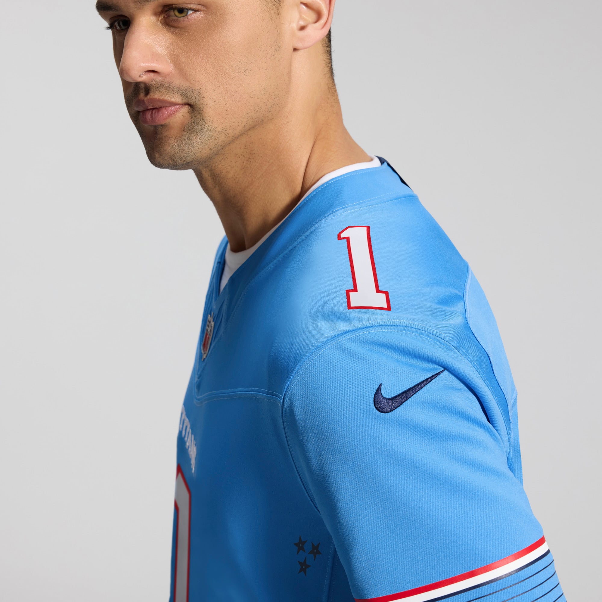 Cameron Ward Tennessee Titans Team Vapor F.U.S.E. Stitched Limited Jersey - Light Blue - Image 9