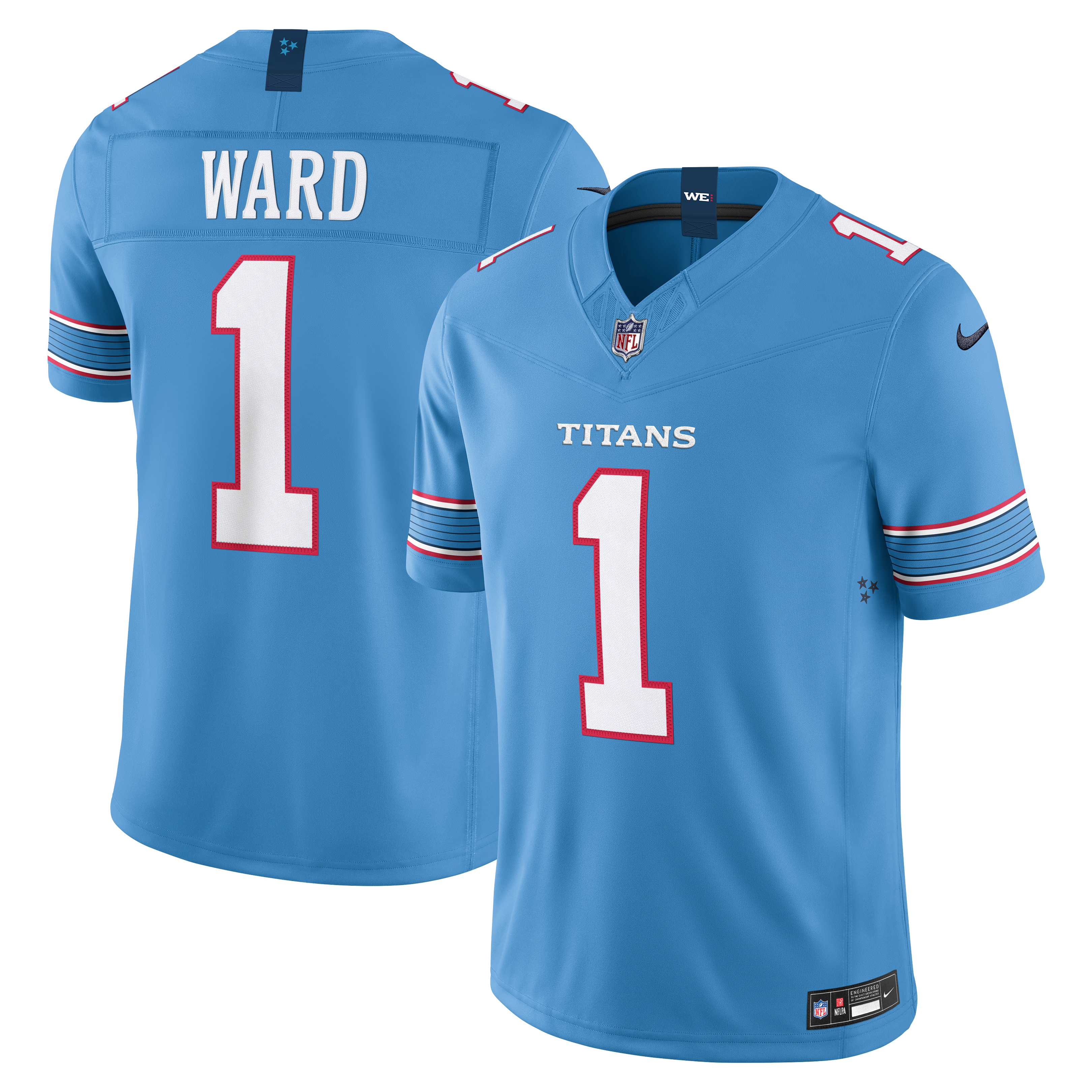Cameron Ward Tennessee Titans Vapor F.U.S.E. Stitched Limited Jersey - Light Blue - Image 2