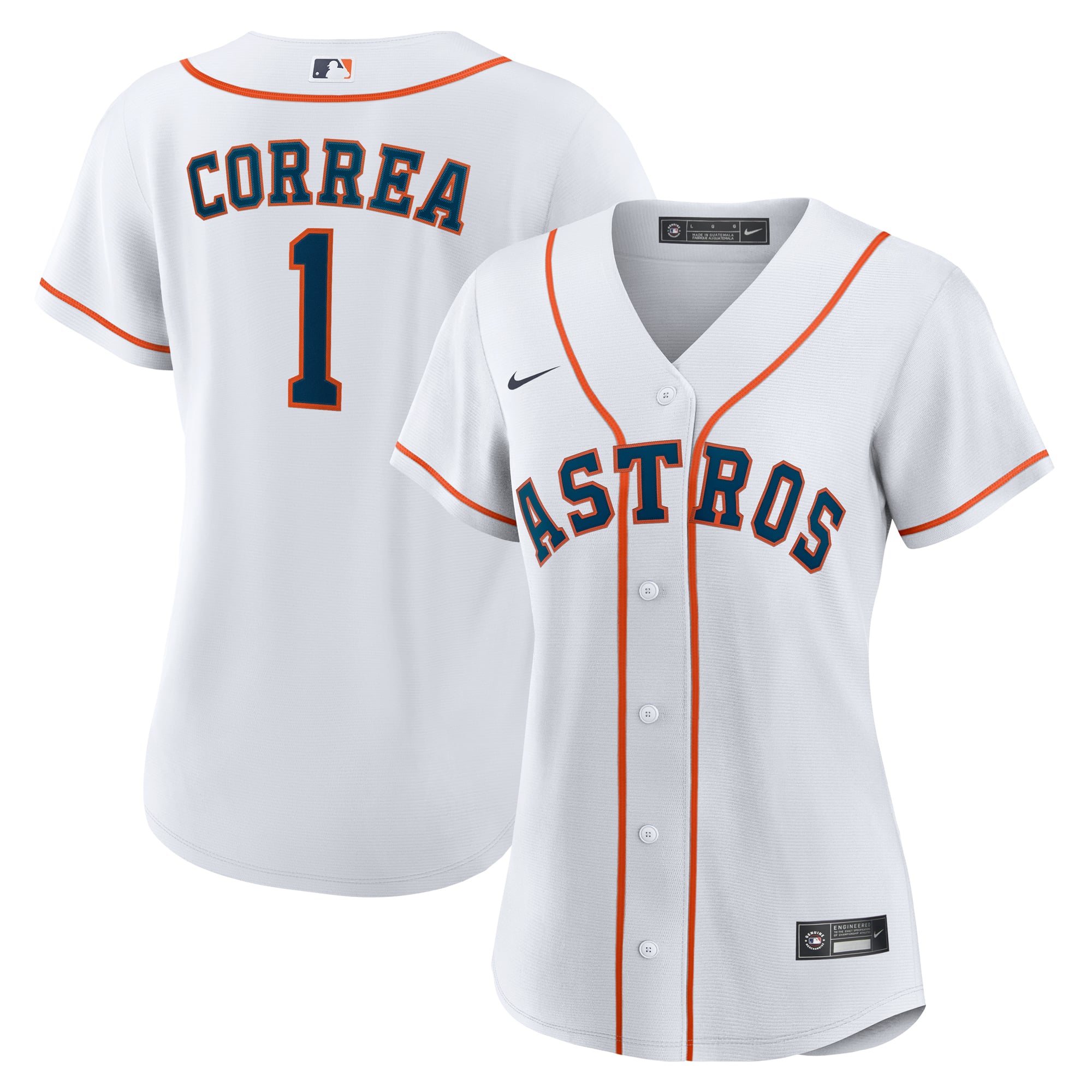 Carlos Correa Houston Astros Women's Home Jersey - White - Image 2