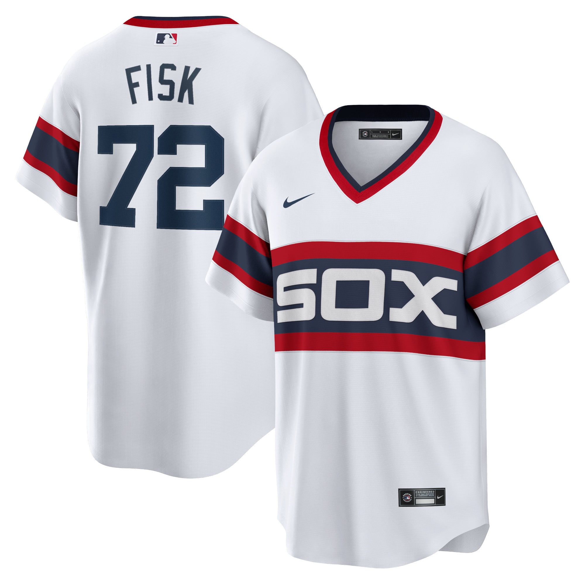 Carlton Fisk Chicago White Sox Home Cooperstown Collection Team Player Jersey - White - Image 2