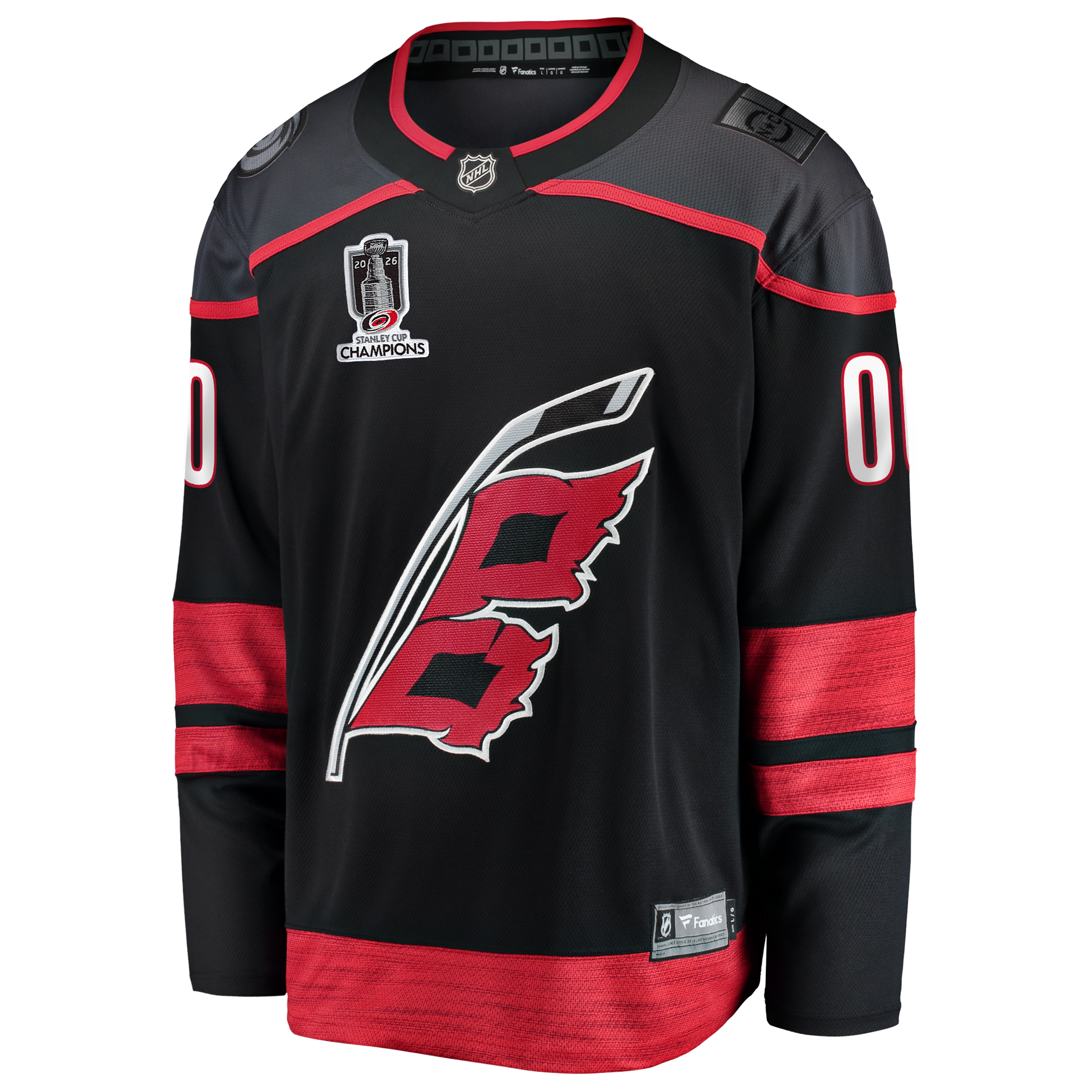 Carolina Hurricanes 2026 Stanley Cup Champions Home Breakaway Custom Jersey - Black - Image 3