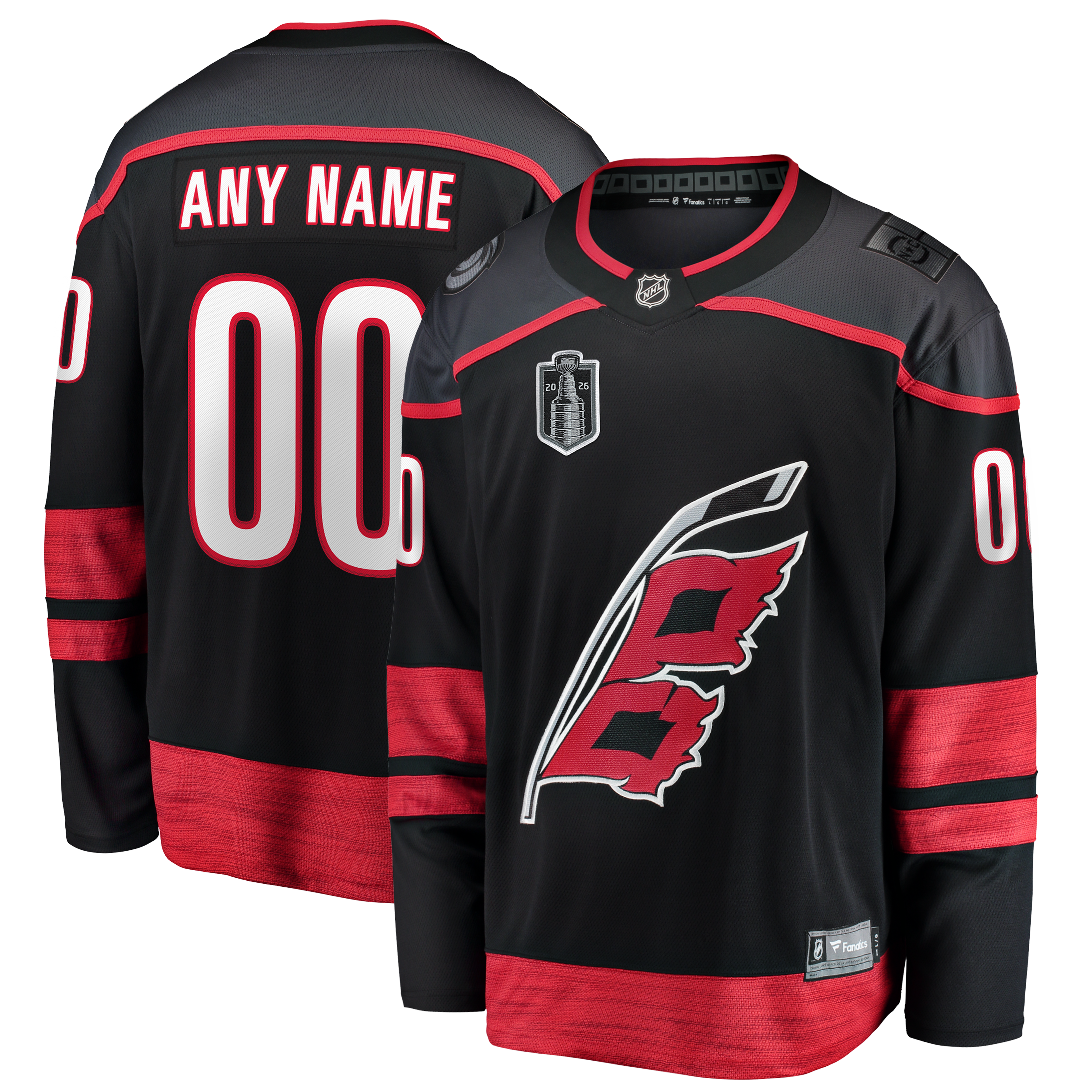 Carolina Hurricanes 2026 Stanley Cup Final Home Breakaway Custom Jersey - Black