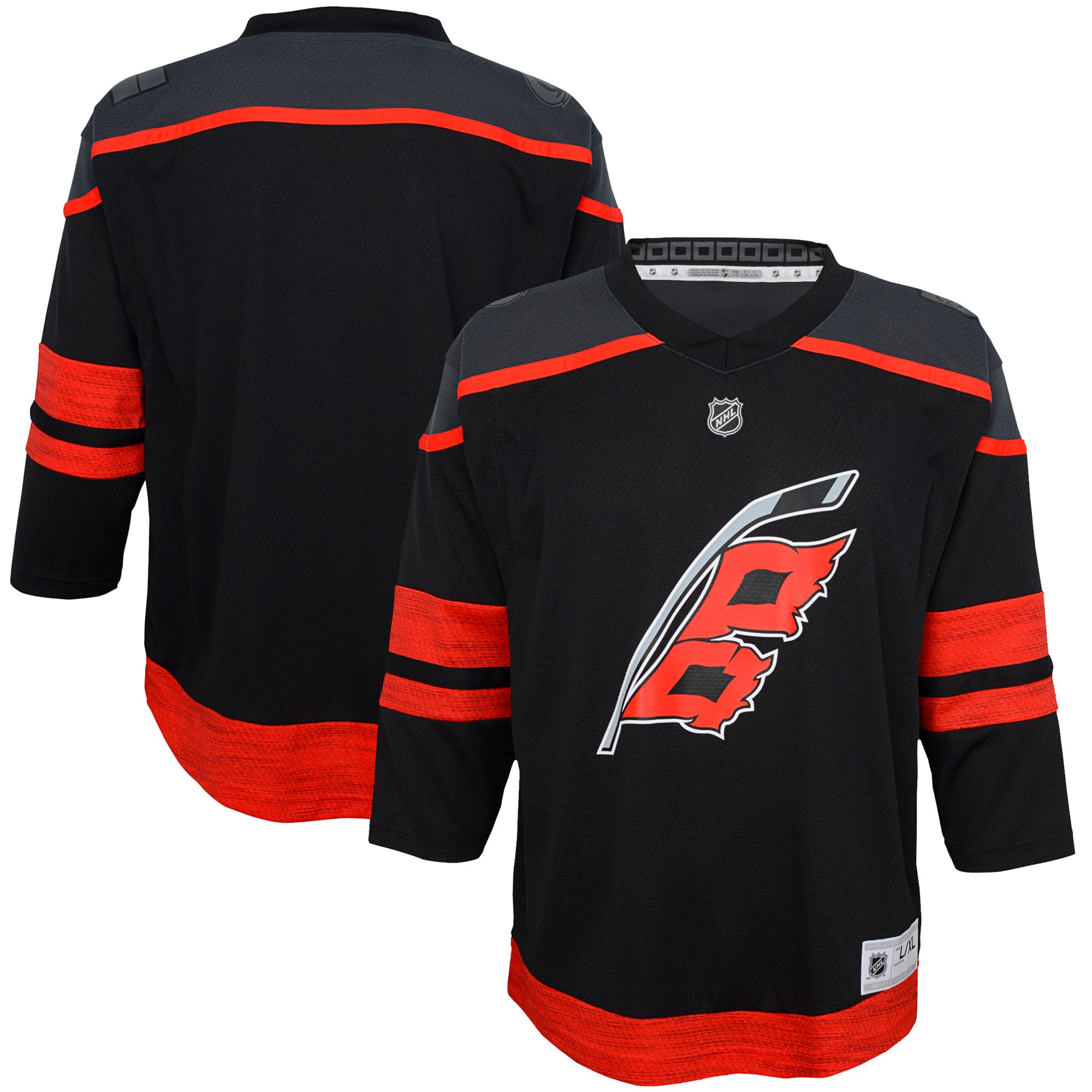 Carolina Hurricanes Youth Home Premier Jersey - Black - Image 2
