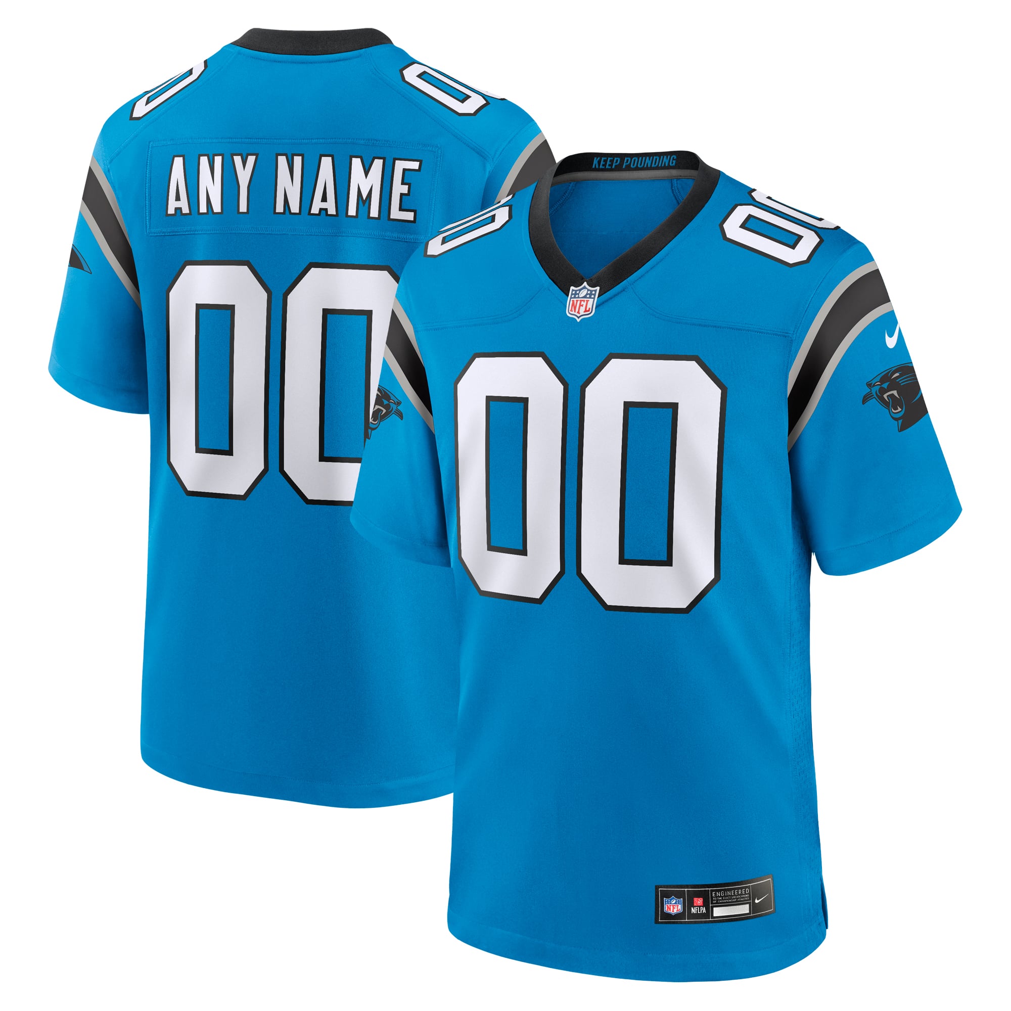 Carolina Panthers Alternate Custom Game Jersey - Blue - Image 2