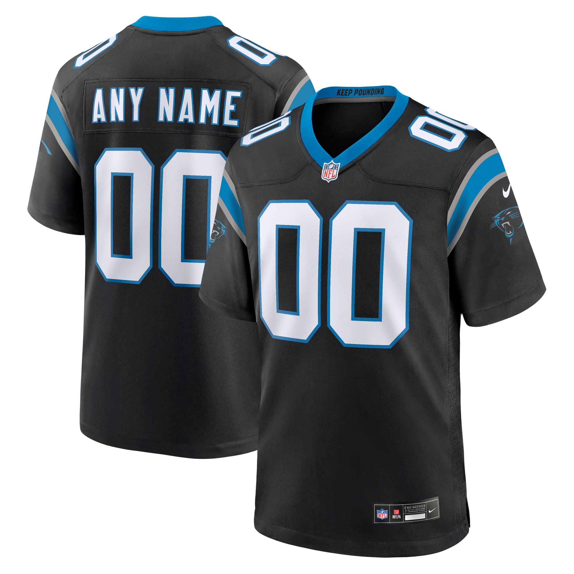 Carolina Panthers Custom Game Jersey - Black - Image 2