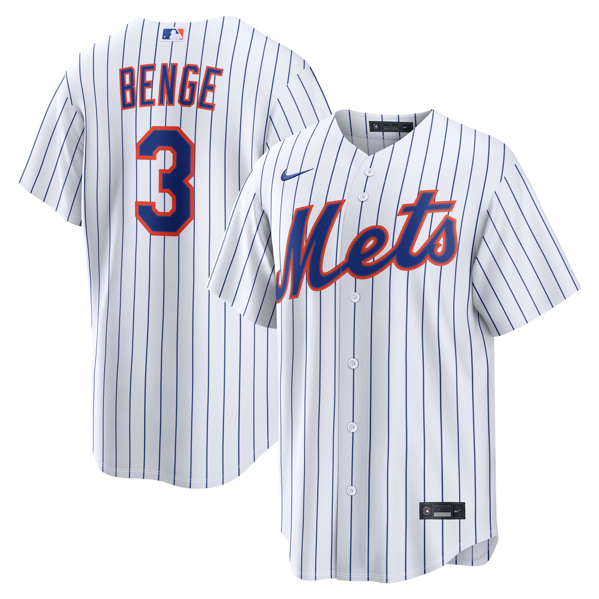 Carson Benge New York Mets Home Jersey - White - Image 2