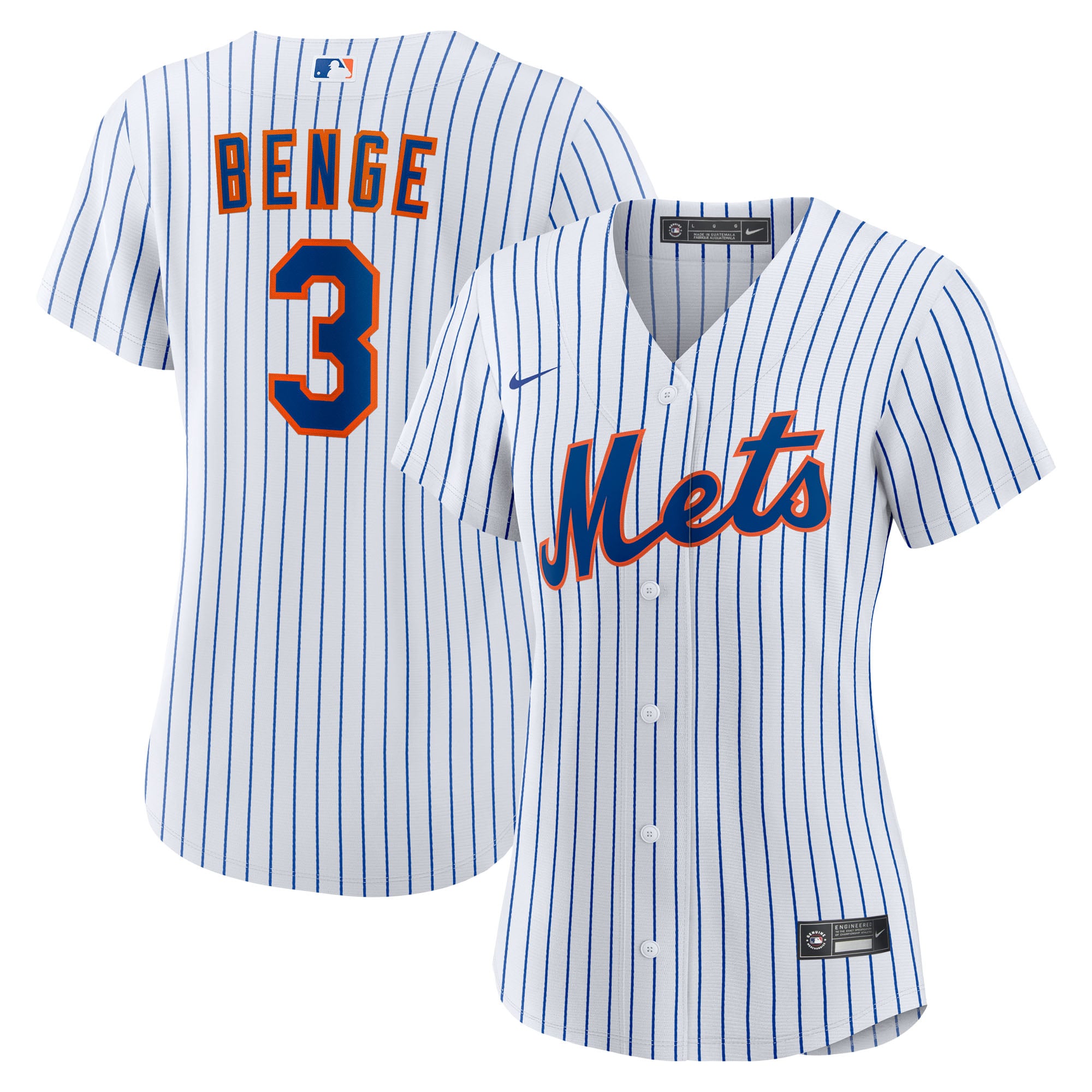 Carson Benge New York Mets Women's Home Jersey - White - Image 2