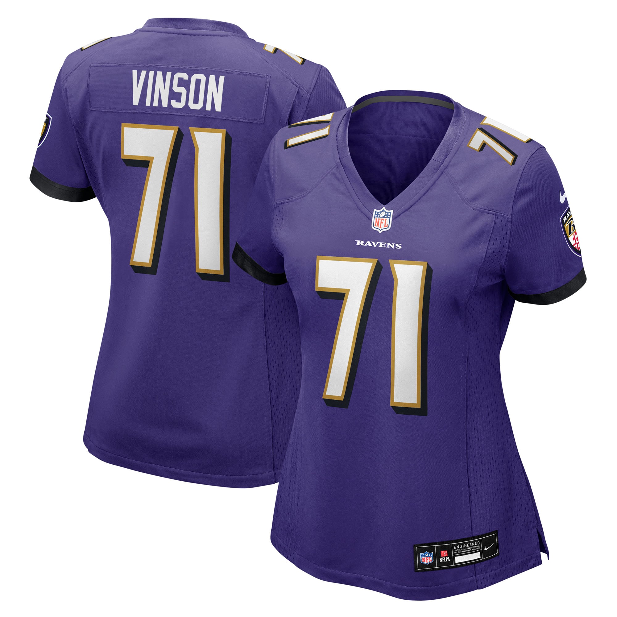 Carson Vinson Baltimore Ravens Women's Team Game Jersey - Purple - Image 2
