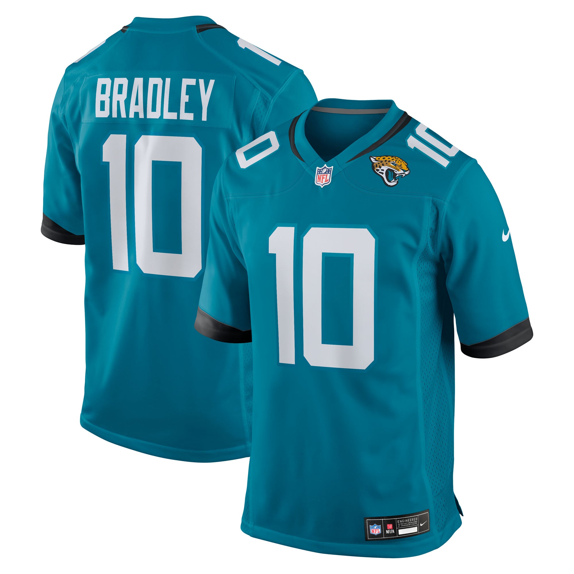 Carter Bradley Jacksonville Jaguars Team Game Jersey - Teal - Image 2