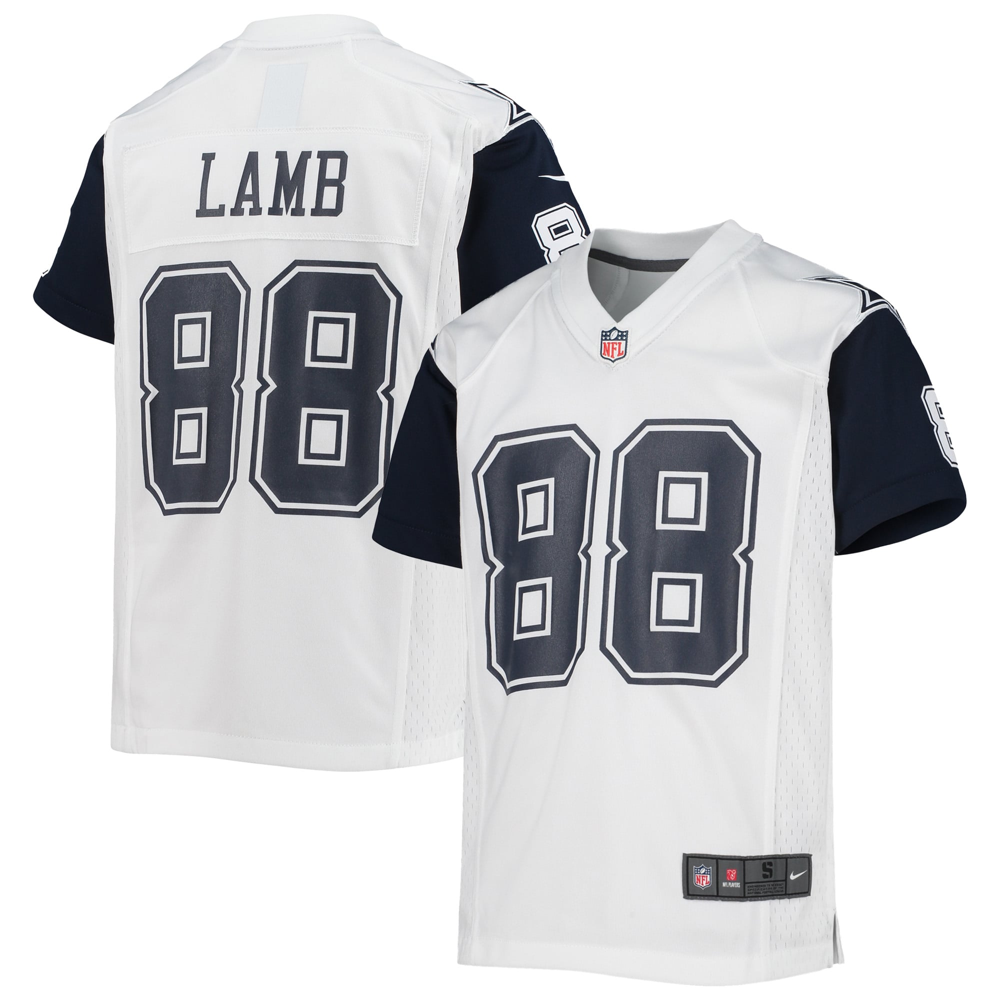 CeeDee Lamb Dallas Cowboys Youth Player Game Jersey - White - Image 2