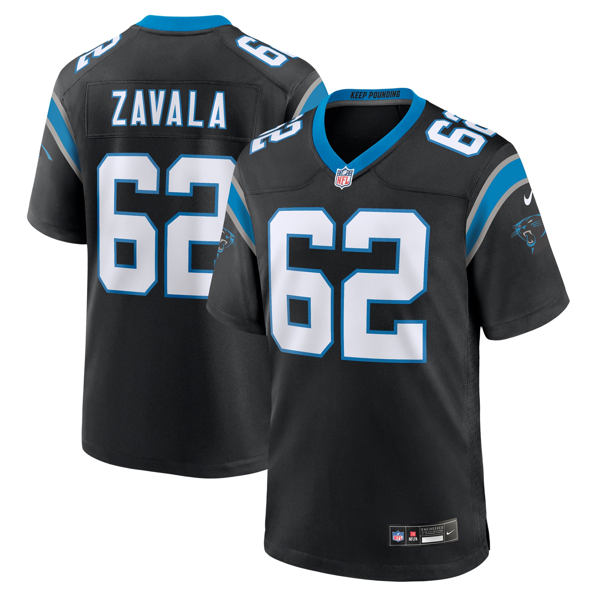 Chandler Zavala Carolina Panthers Game Jersey - Black - Image 2
