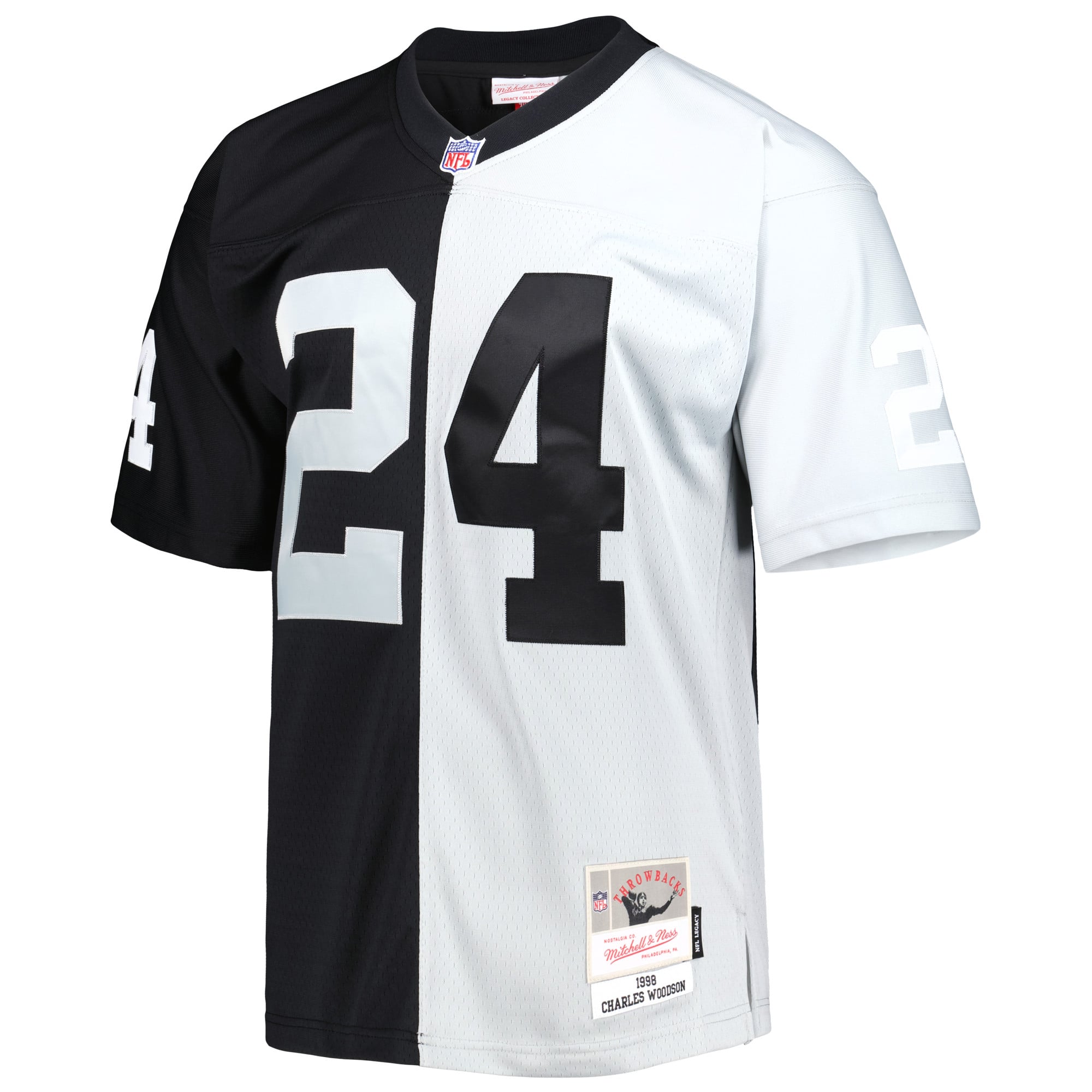 Charles Woodson Las Vegas Raiders 1998 Split Legacy Jersey - Black/Silver - Image 3
