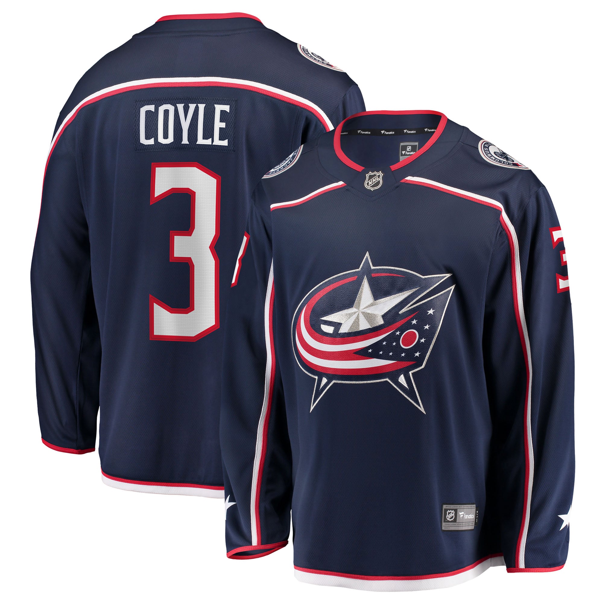 Charlie Coyle Columbus Blue Jackets Home Breakaway Jersey - Navy - Image 2