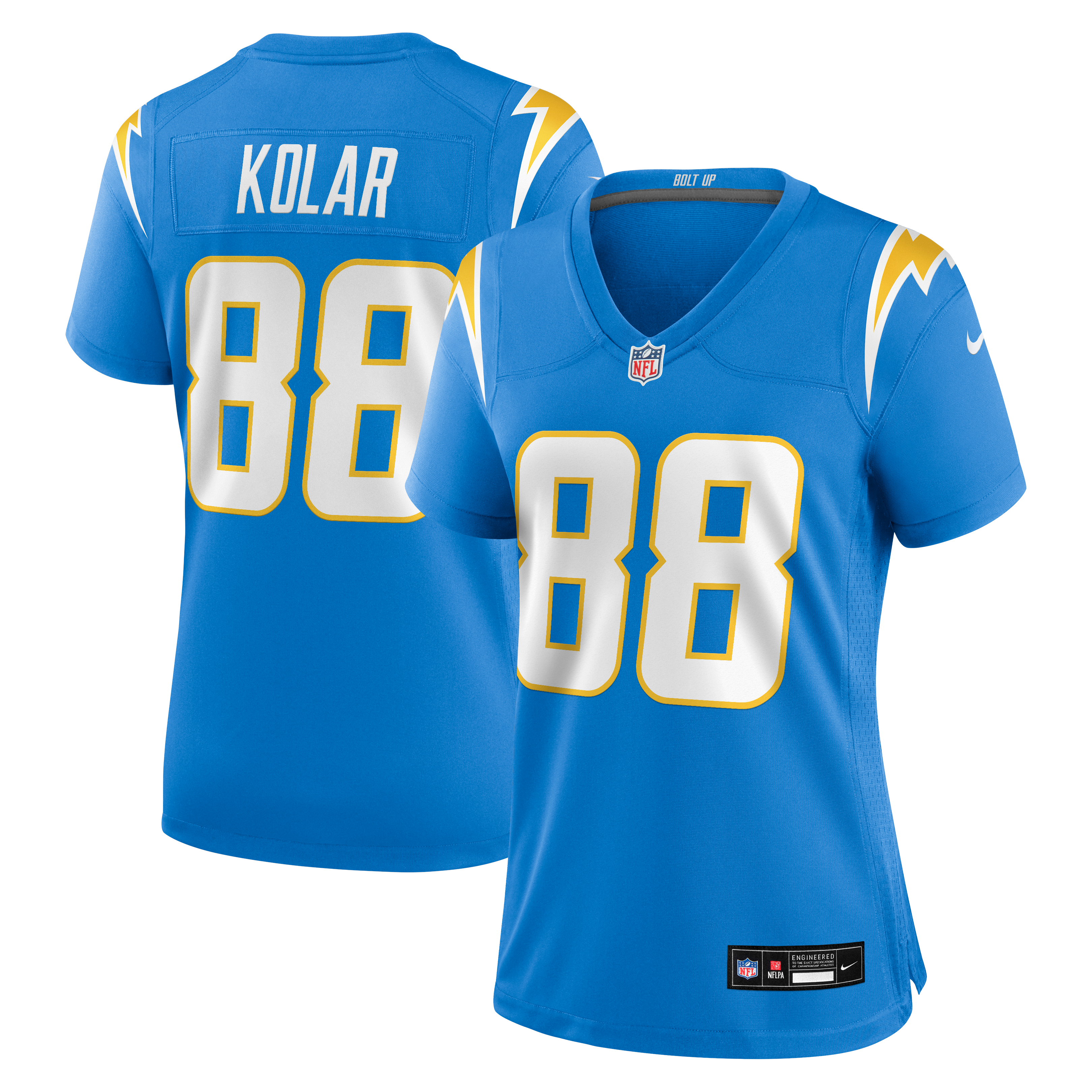 Charlie Kolar Los Angeles Chargers Women's Team Game Jersey - Powder Blue - Image 2