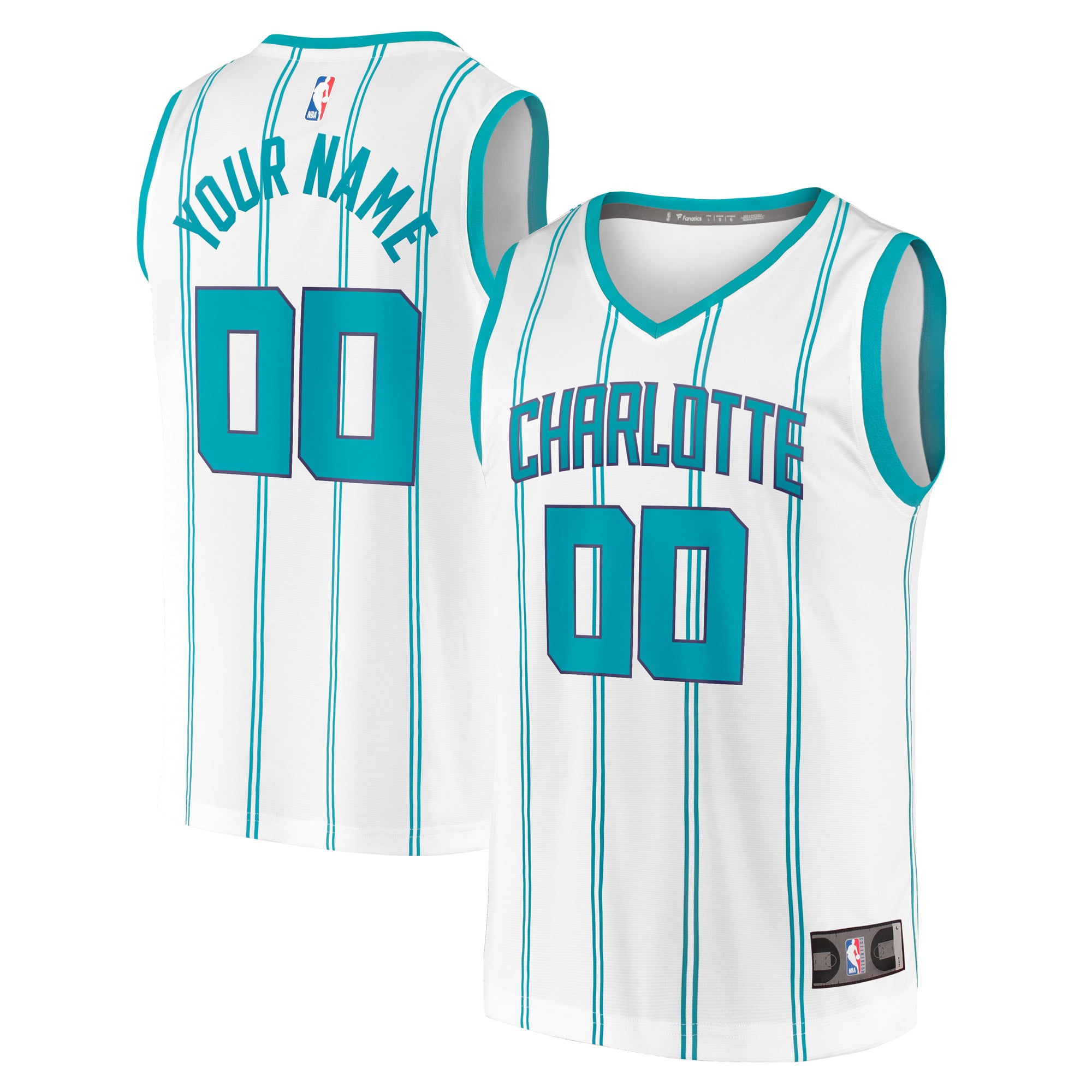 Charlotte Hornets Fast Break Custom Jersey - Association Edition - White - Image 2