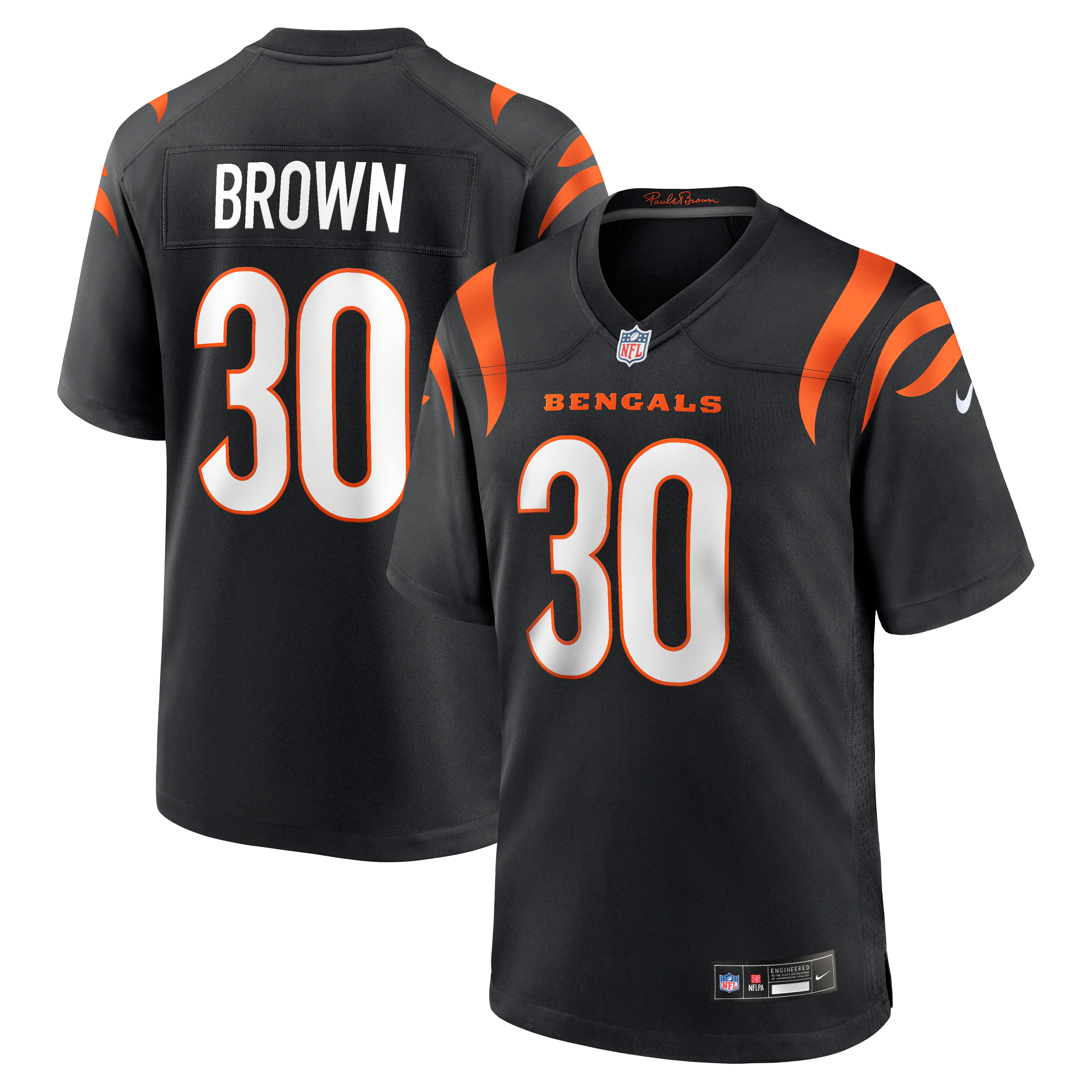 Chase Brown Cincinnati Bengals Team Game Jersey - Black