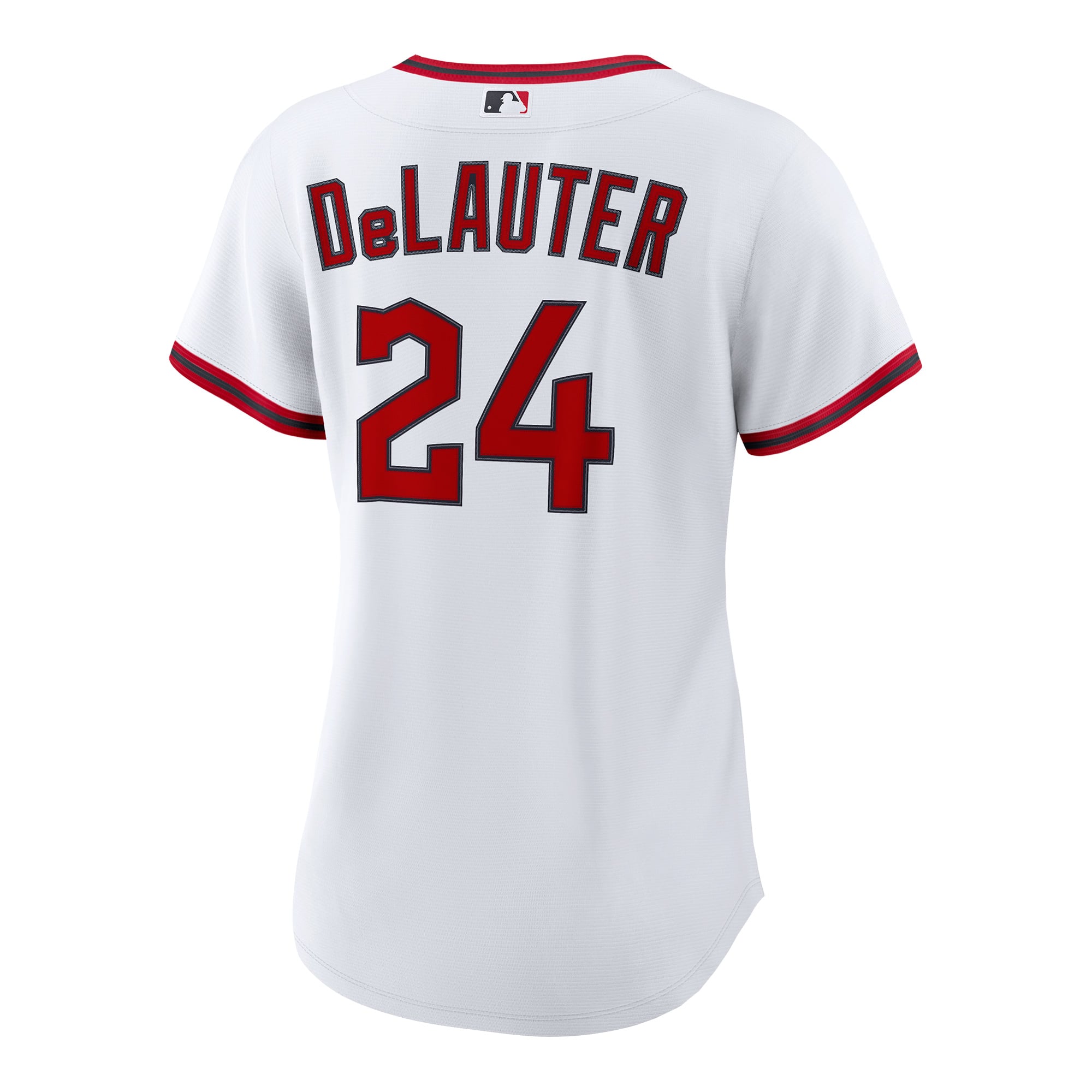 Chase DeLauter Cleveland Guardians Women's Home Jersey - White - Image 4