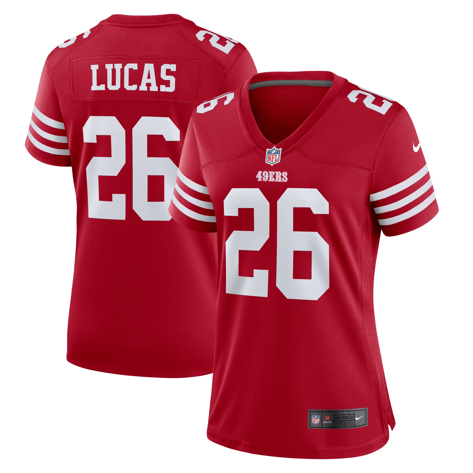 Chase Lucas San Francisco 49ers Women's Team Game Jersey - Scarlet - Image 2