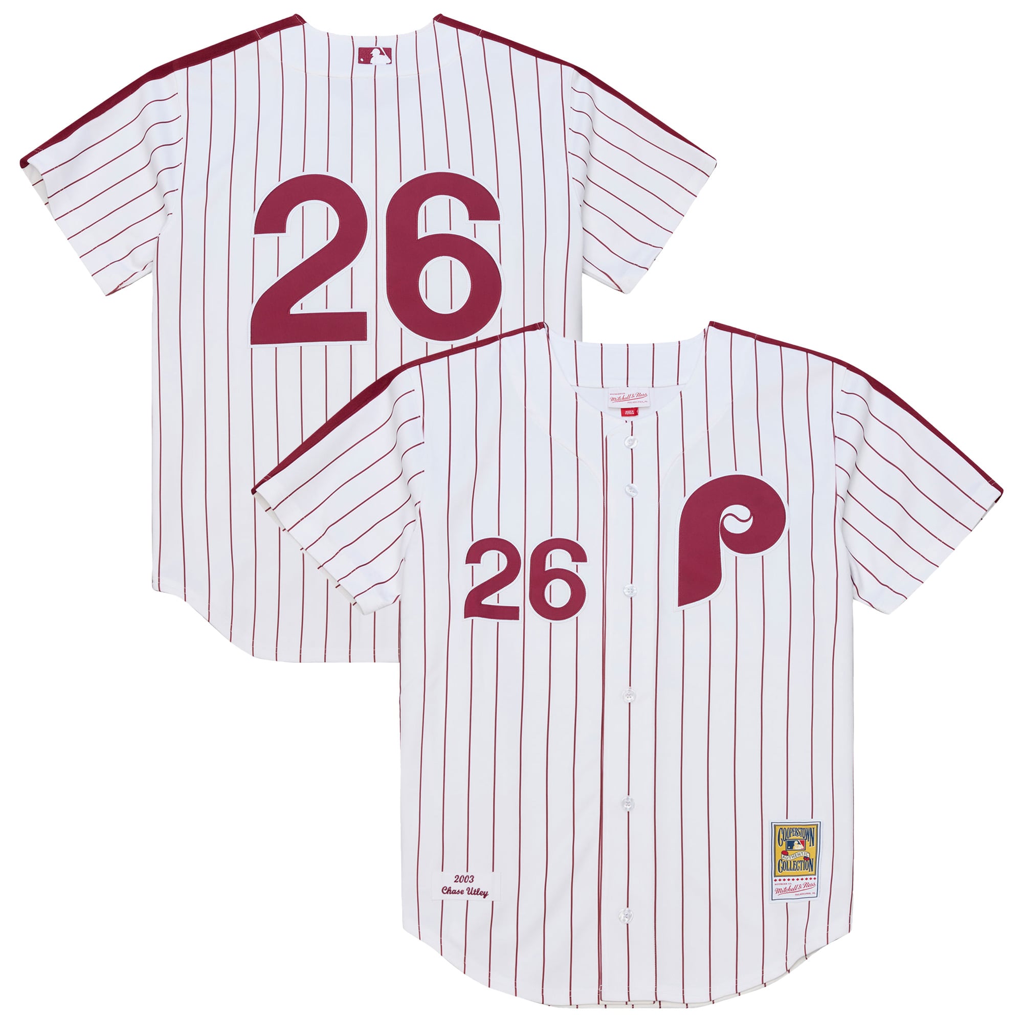Chase Utley Philadelphia Phillies 2003 Cooperstown Collection Jersey - White