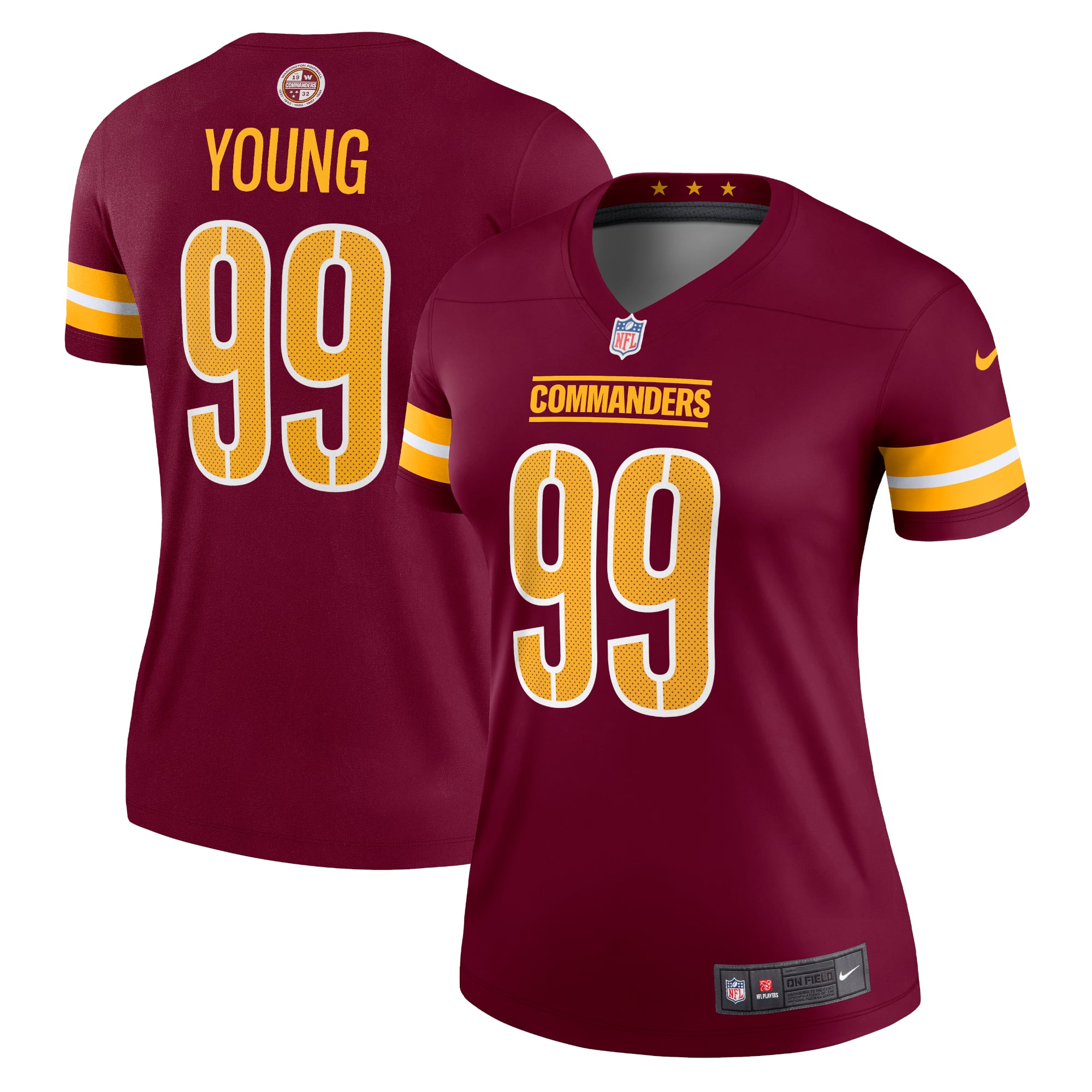 Chase Young Washington Commanders Women's Legend Player Performance Top - Burgundy - Image 2
