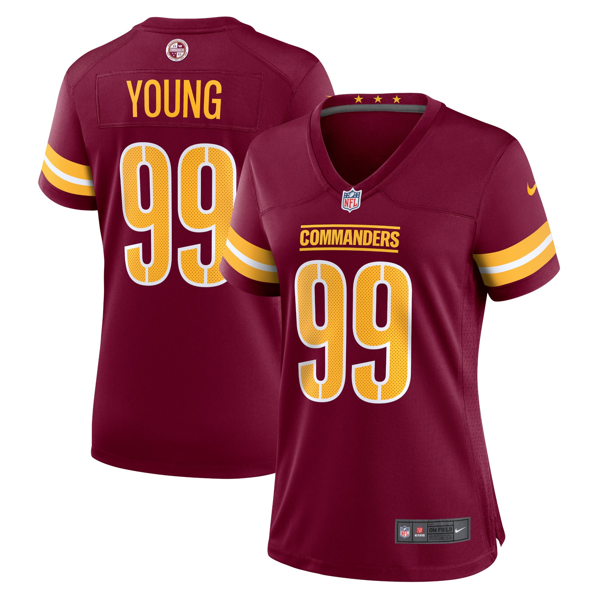 Chase Young Washington Commanders Women's Player Jersey - Burgundy - Image 2