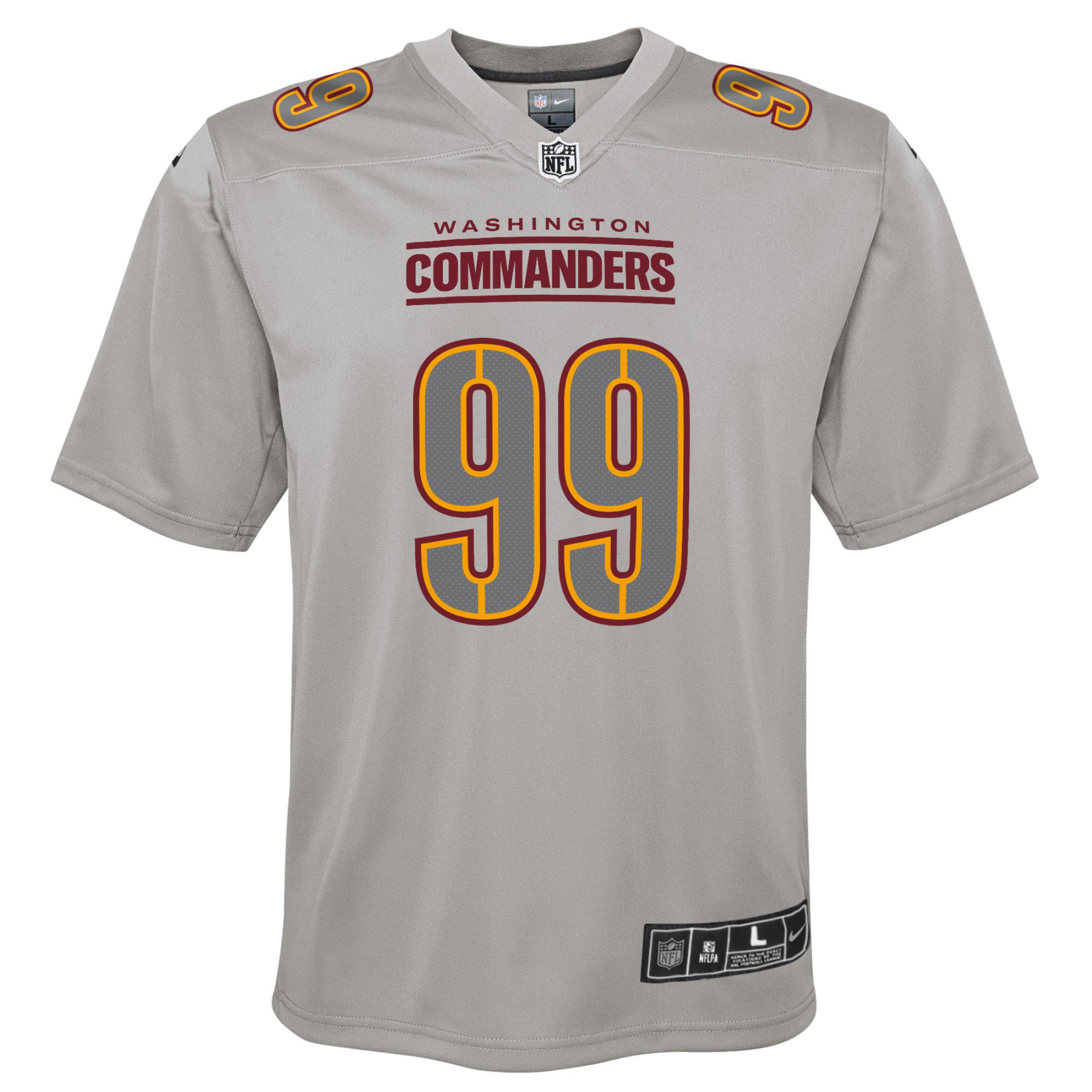 Chase Young Washington Commanders Youth Atmosphere Fashion Game Jersey - Gray - Image 3