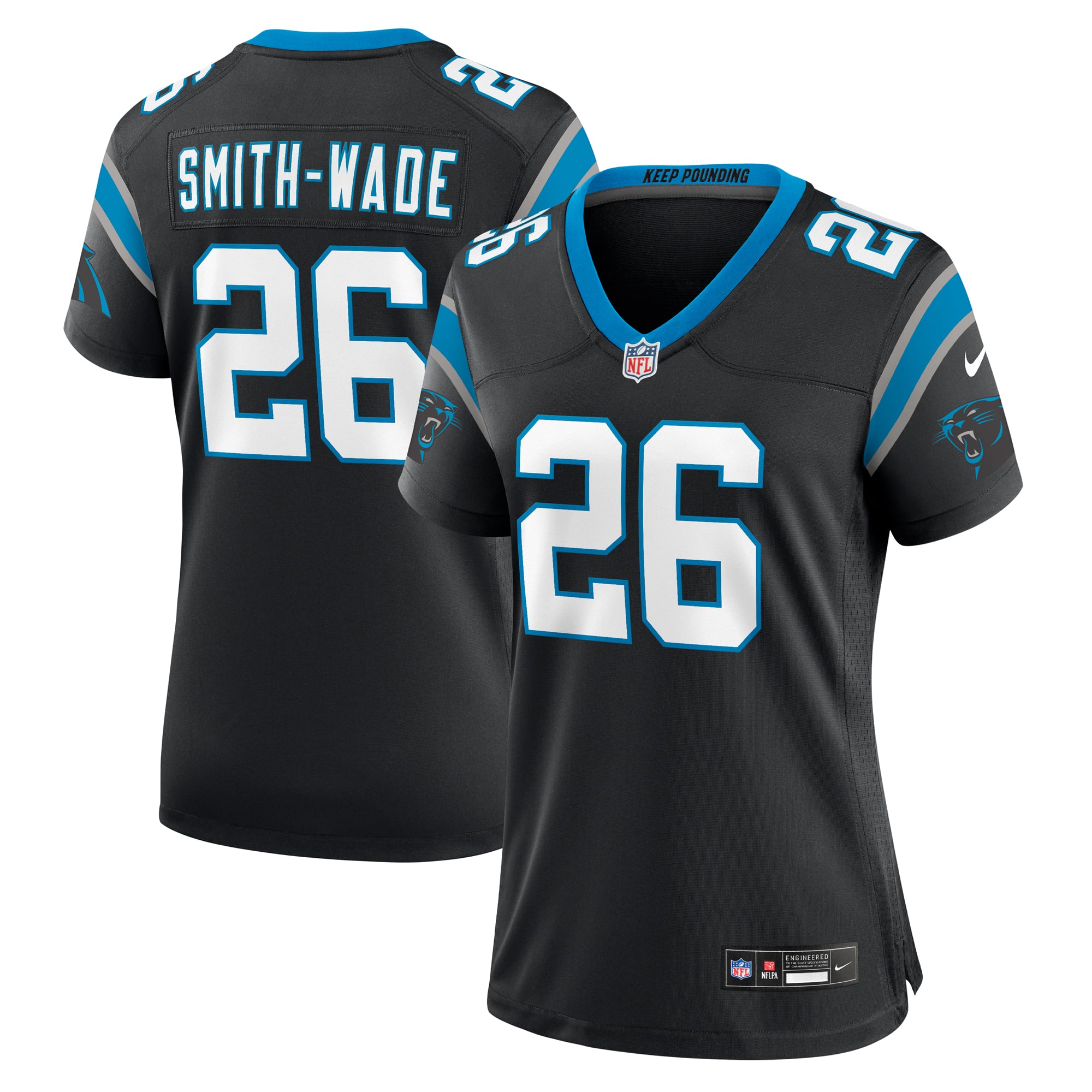Chau Smith-Wade Carolina Panthers Women's Game Jersey - Black - Image 2