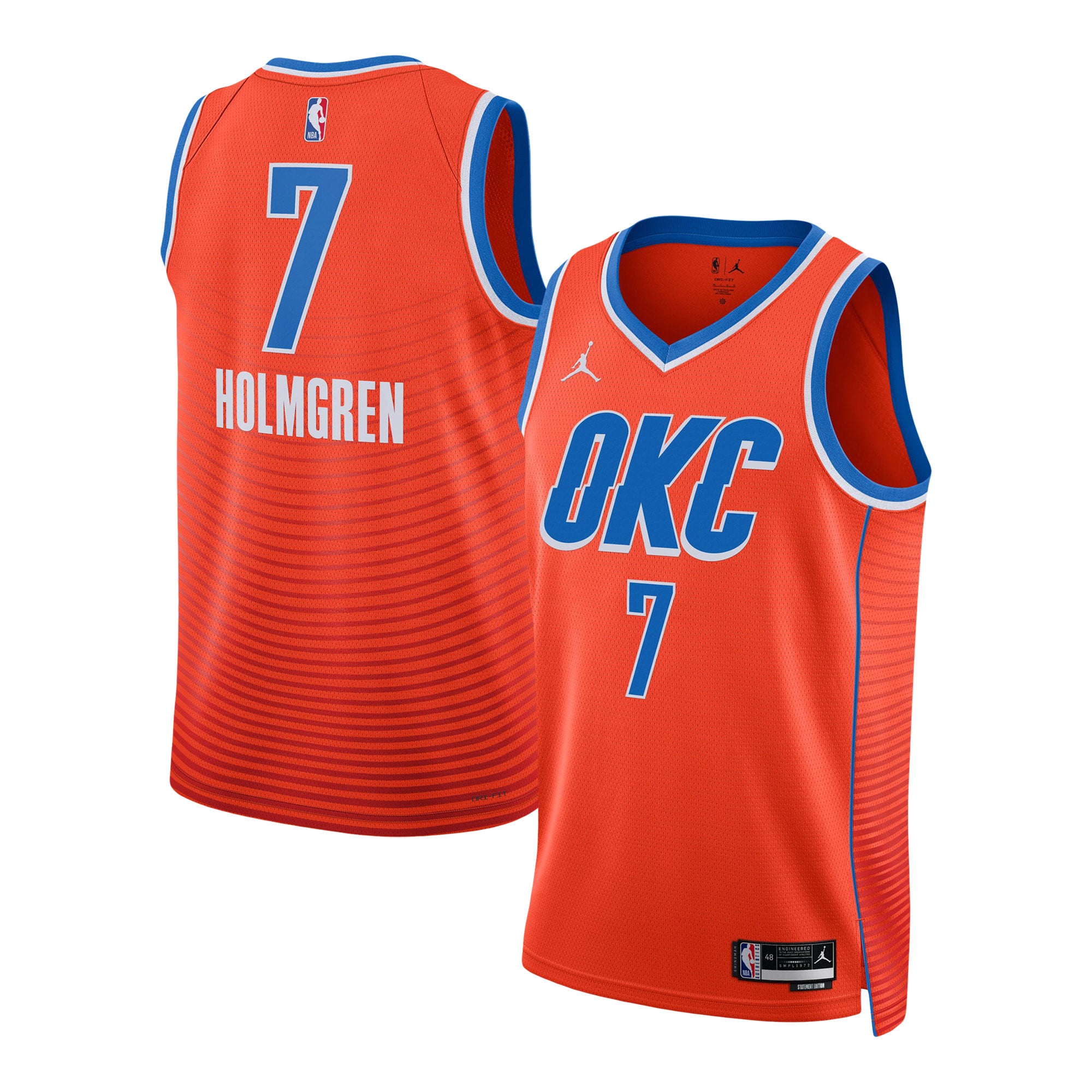 Chet Holmgren Oklahoma City Thunder Jordan Brand Unisex Swingman Jersey - Statement Edition - Orange - Image 2