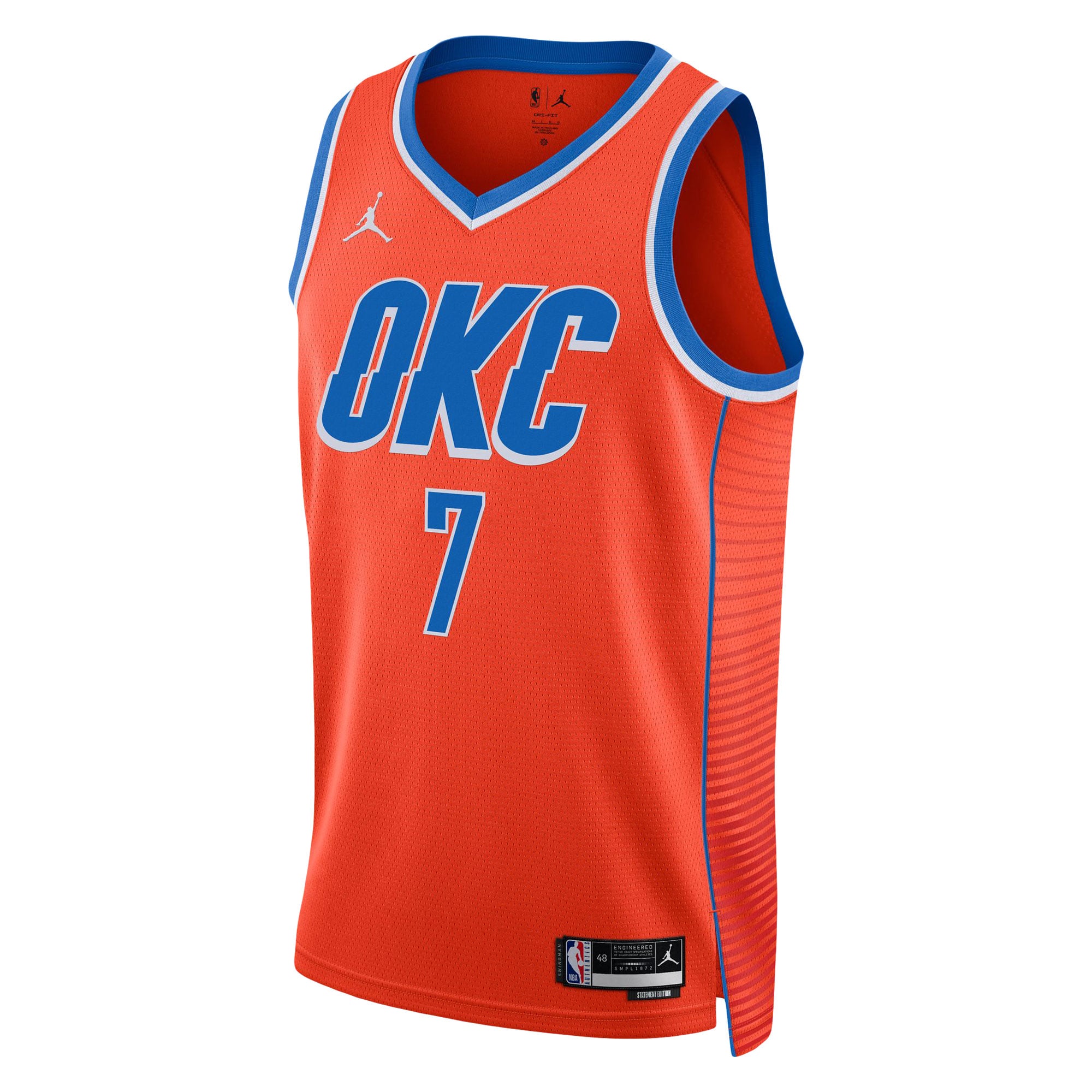 Chet Holmgren Oklahoma City Thunder Jordan Brand Unisex Swingman Jersey - Statement Edition - Orange - Image 3