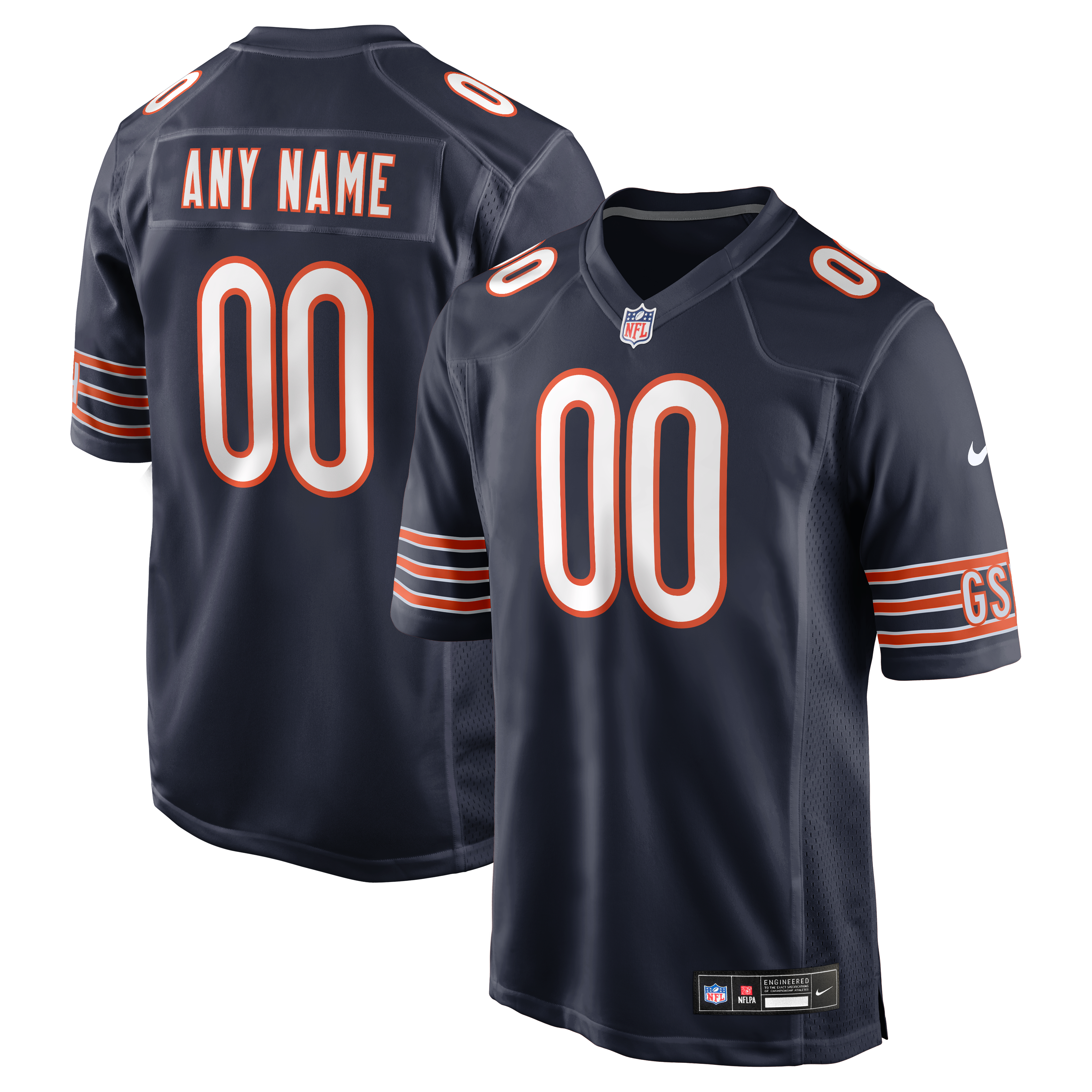 Chicago Bears Custom Game Jersey - Navy